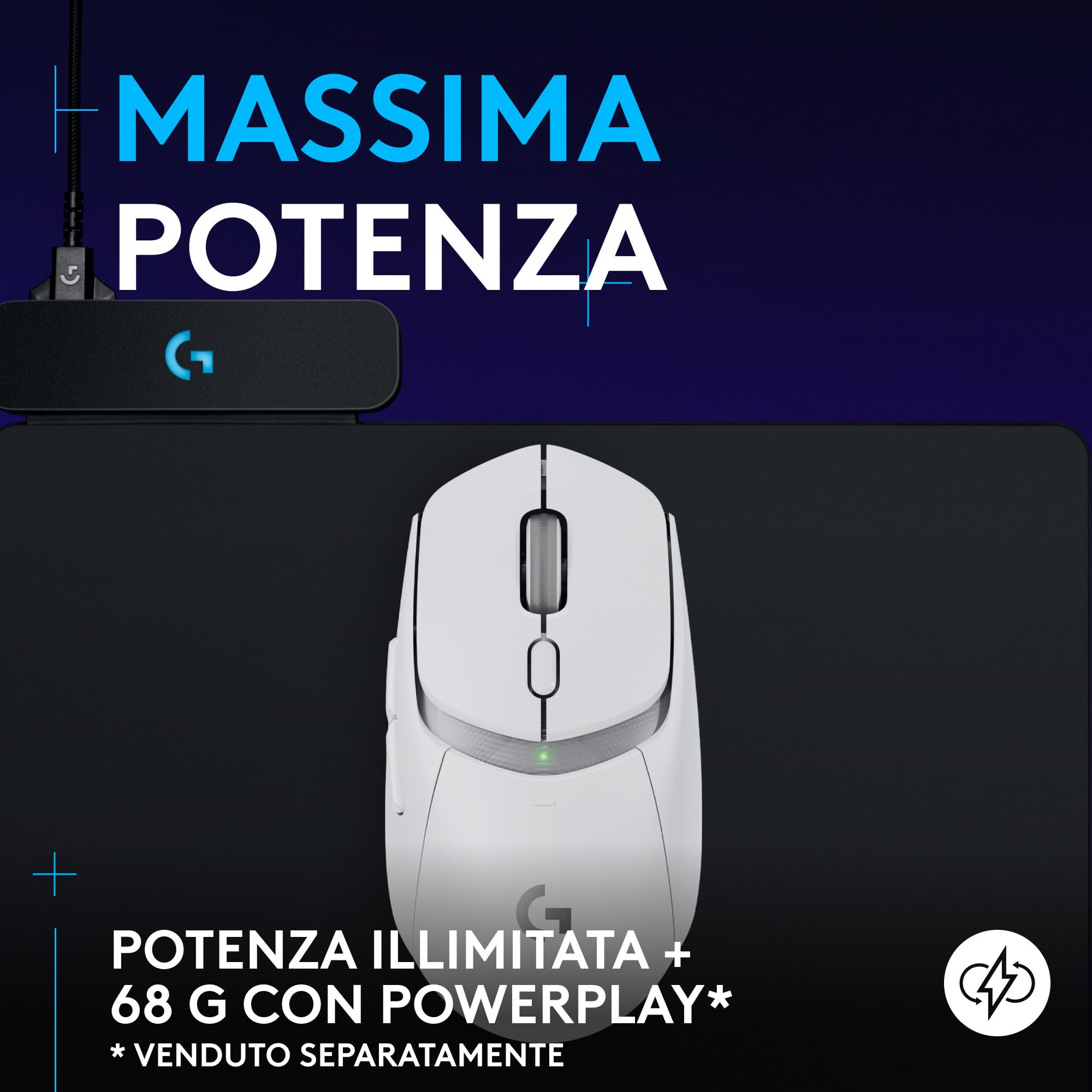Logitech G309 LIGHTSPEED Mouse gaming wirelessleggero, interruttori ibridi LIGHTFORCE, sensore HERO 25K, oltre 300 ore con batteria AA, 6 pulsanti programmabili, PC e Mac - Bianco