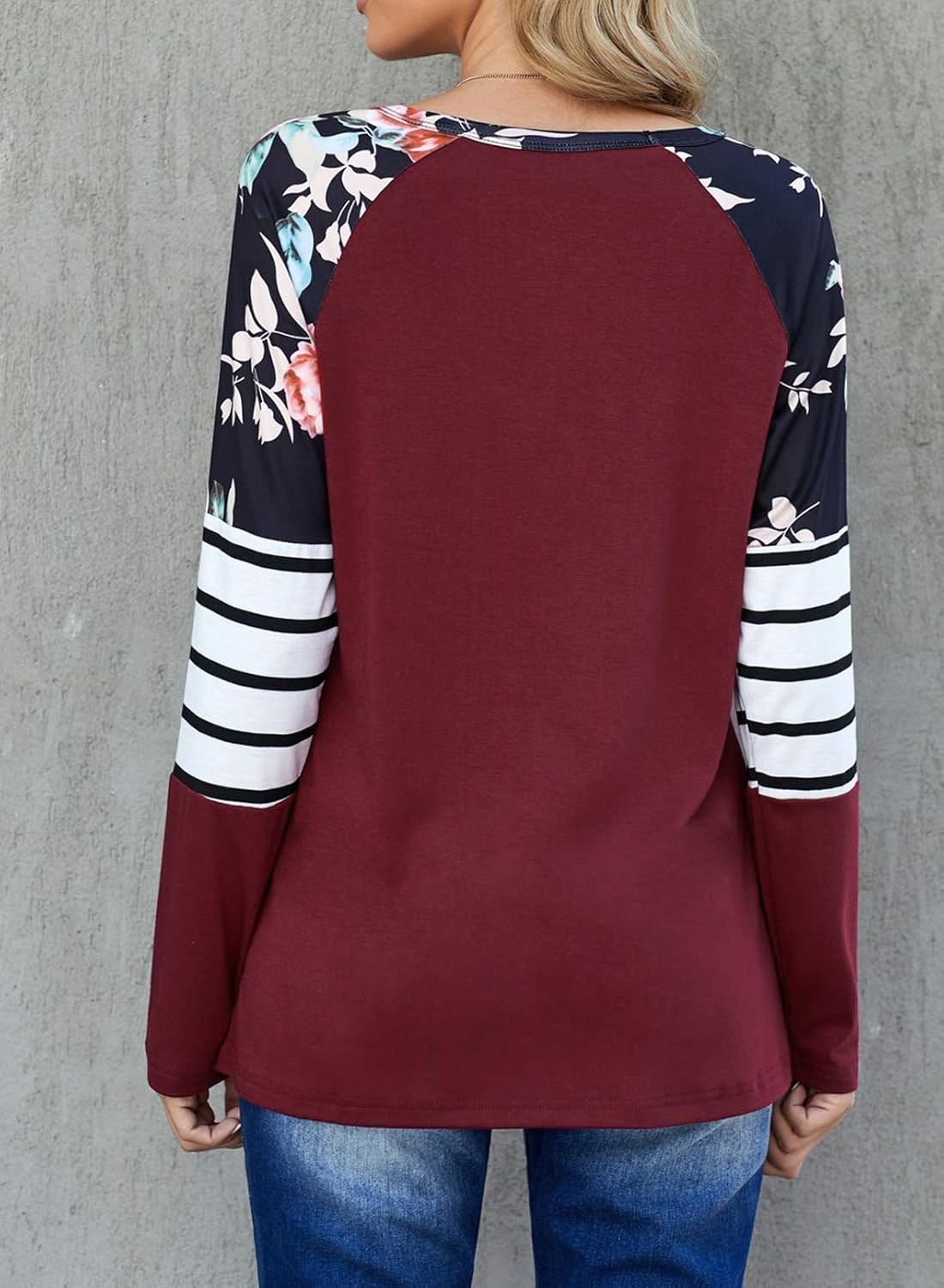 Diukia Women's Casual Leopard Color Block Long Sleeve Pullover Tops Crewneck Tunic Shirts - Image 2