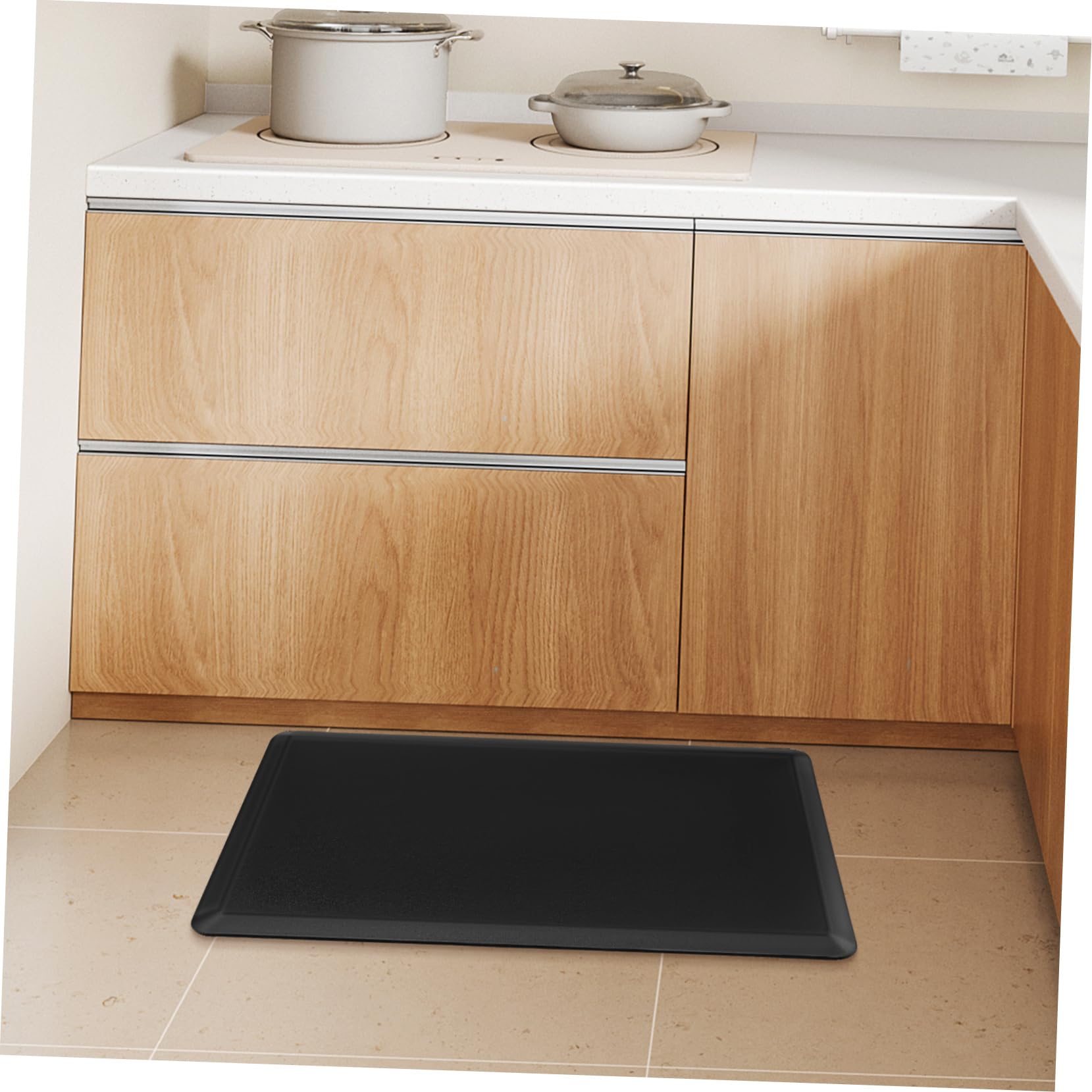 Tapis de cuisine antidérapant – Coussin de sol ultra fin et anti-fatigue pour la cuisine et le bureau, tapis de sol confortable pour de longues heures, facile à nettoyer et design élégant