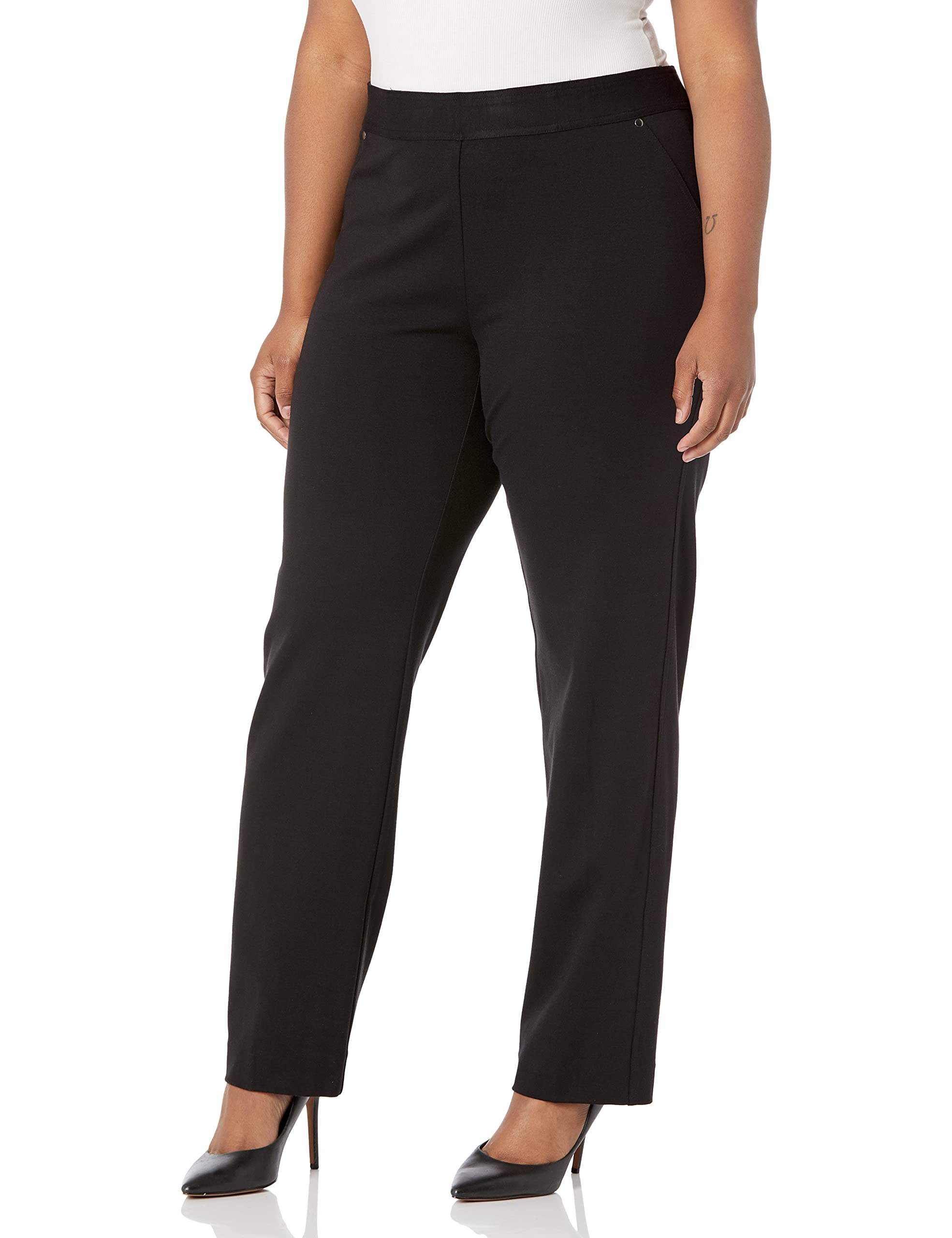Skyes The Limit Womens Plus-Size Ponte Pant with Back Zip Pocket