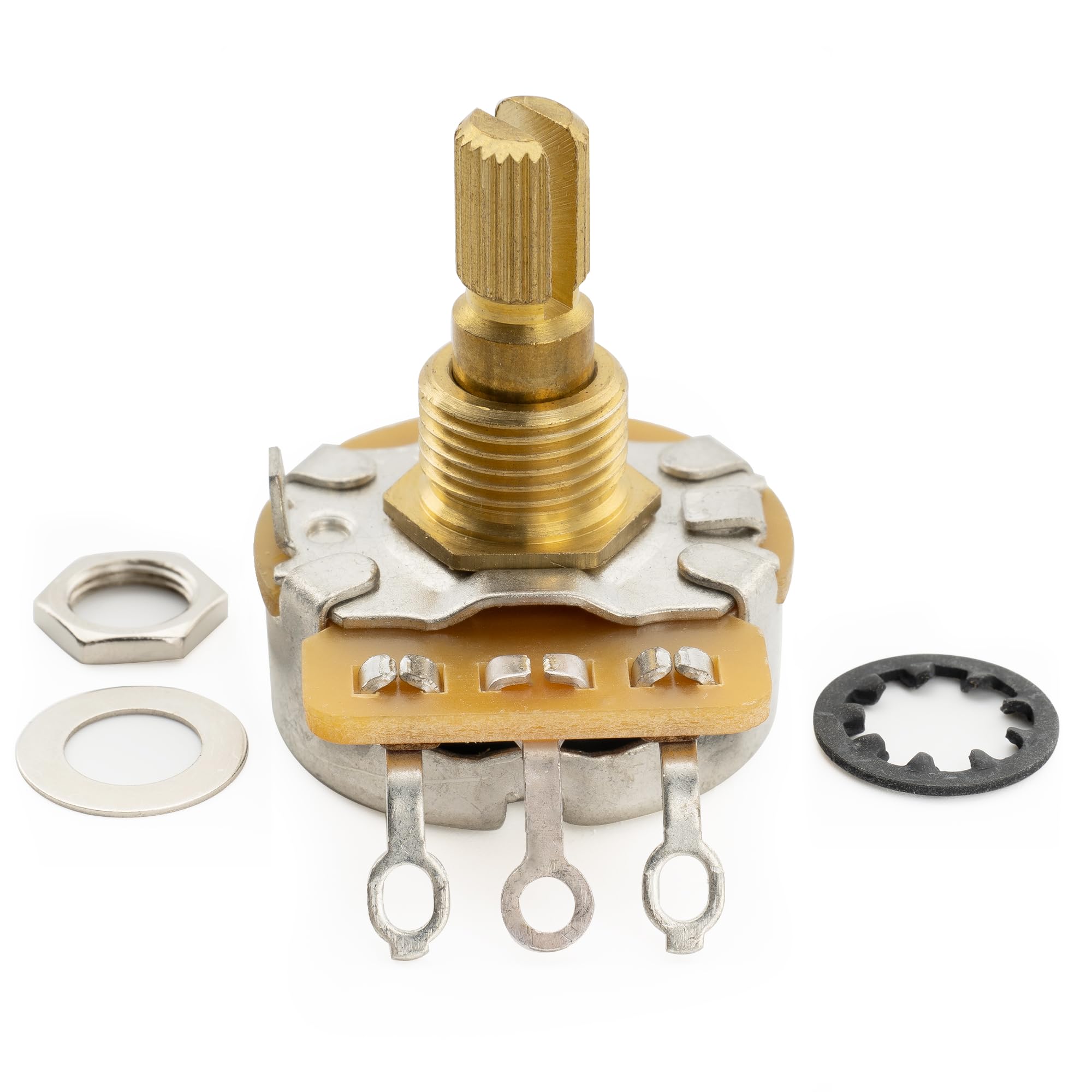 CTS 450G No-Load A250K Pots Brass Short Split Shaft 1/4 Inch 10% Audio Taper Potentiometers for Electric Guitar Bass (Set of 10) - Image 4