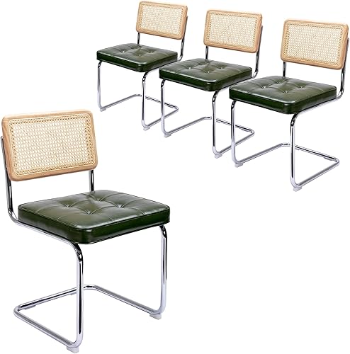 Miniatura 12 de ONEVOG Juego de 2 sillas de comedor tapizadas Boucle, sillas de caña con marco de madera de goma resistente, cómodas sillas de cocina con respaldo