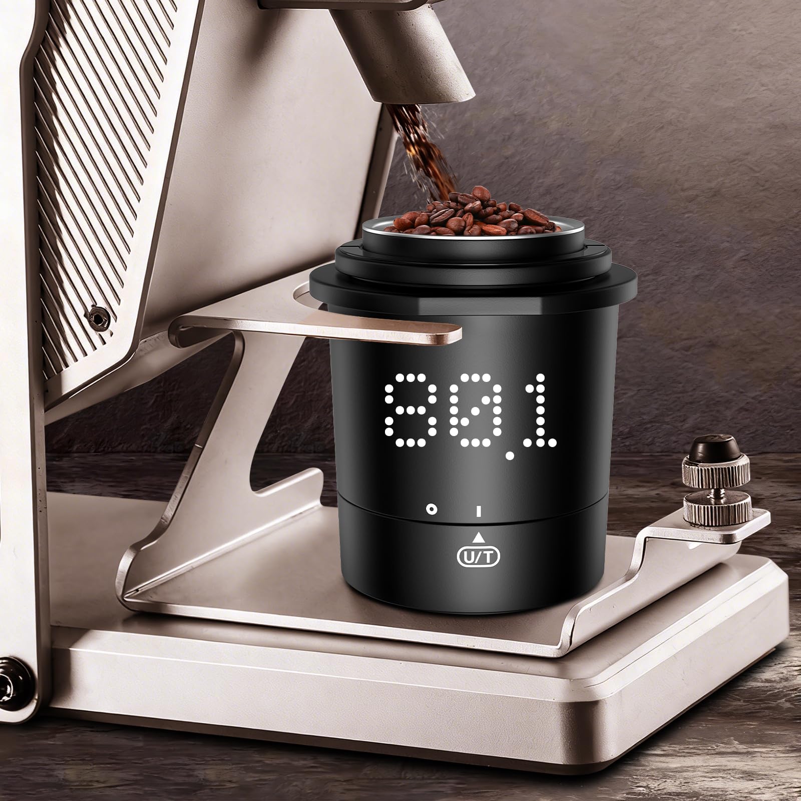 Mik-Nana Dosierbecherwaage mit LED-Display – schlanke Präzision | Digitale Espresso-Kaffeesatzwaage, unverzichtbares Barista-Brühzubehör und ideales Geschenk für Kaffeeliebhaber (schwarz)