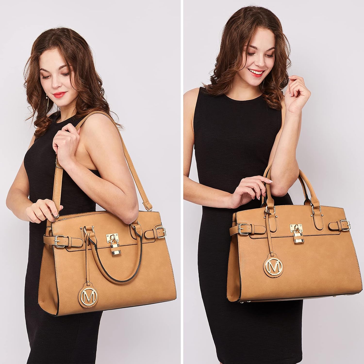 Women Handbags and Purses Fashion Satchel Work Tote Bags Top Handle Shoulder Purses with Matching Wristlet - Image 2