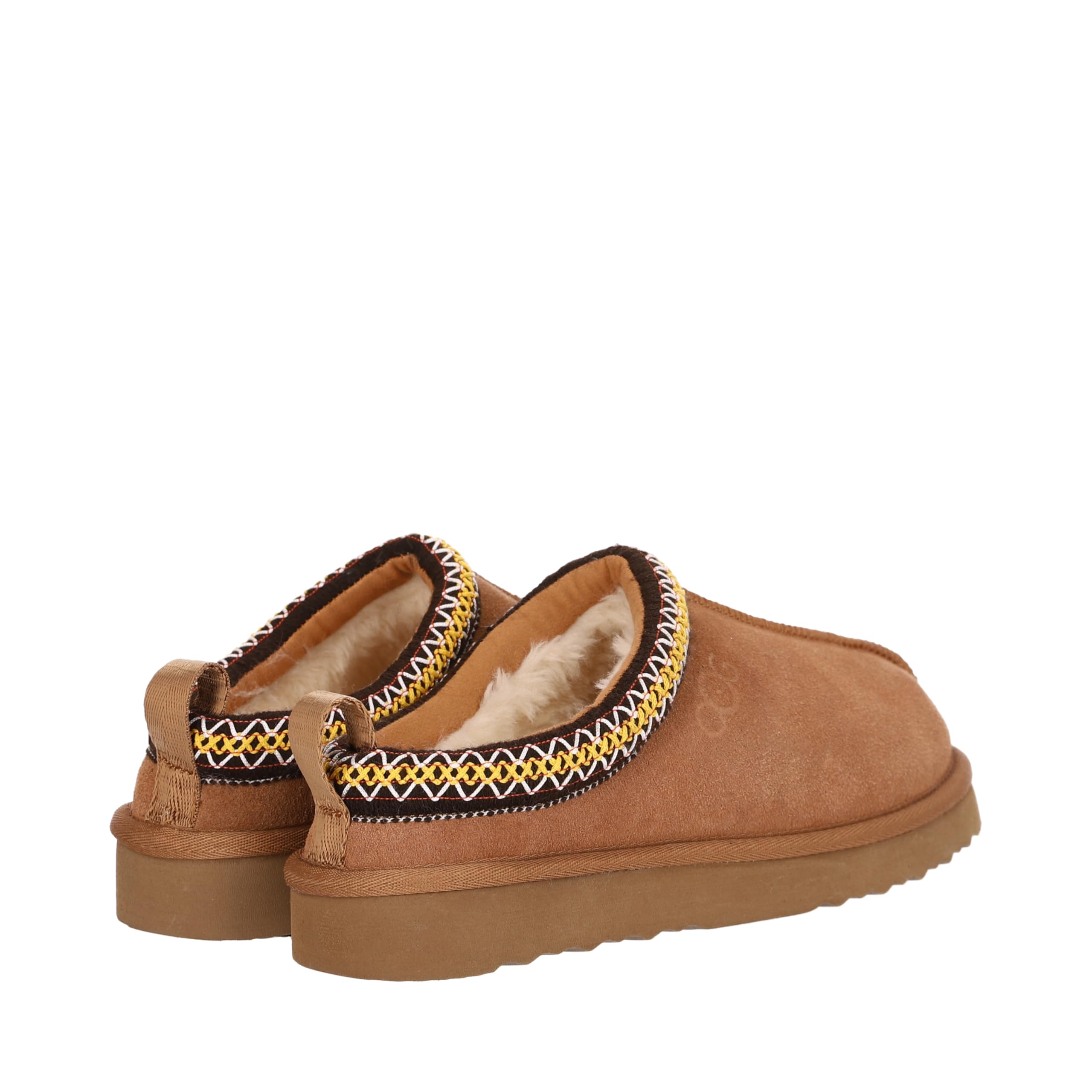 OOG Damen Lederpantoffeln, Winterboots warme gefütterte Hausschuhe, Pantoffeln mit Echt-Leder