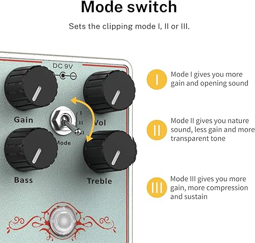 Miniatura 15 de Donner Pedal de compresor de guitarra, pedal de compresor Lax Comp para guitarra eléctrica y bajo, compresor de estilo limitador de pico clásico