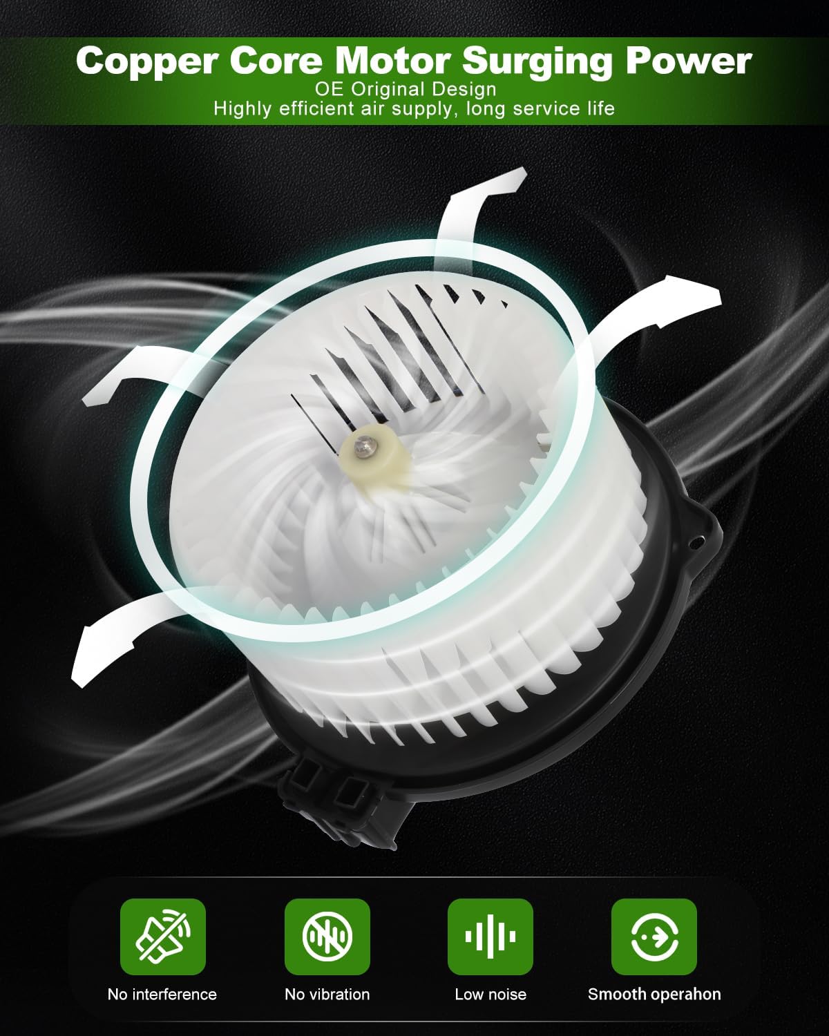 SCITOO HVAC Heater Blower Motor with Fan Cage Rear 700302 For Honda For Odyssey V6 3.5L 2011-2017,For Toyota For Sienna V6 3.3L 2005-2006,For Toyota For Sienna V6 3.5L 2007-2010