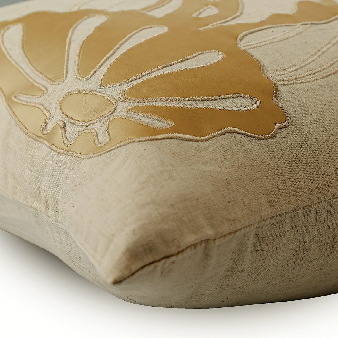 The HomeCentric Federa Cuscino 65x65 Cm In Lino Di Cotone Beige – Ricci Di Mare, Stile Spiaggia, Cuscino Divano Letto, Copri Cuscino Quadrato