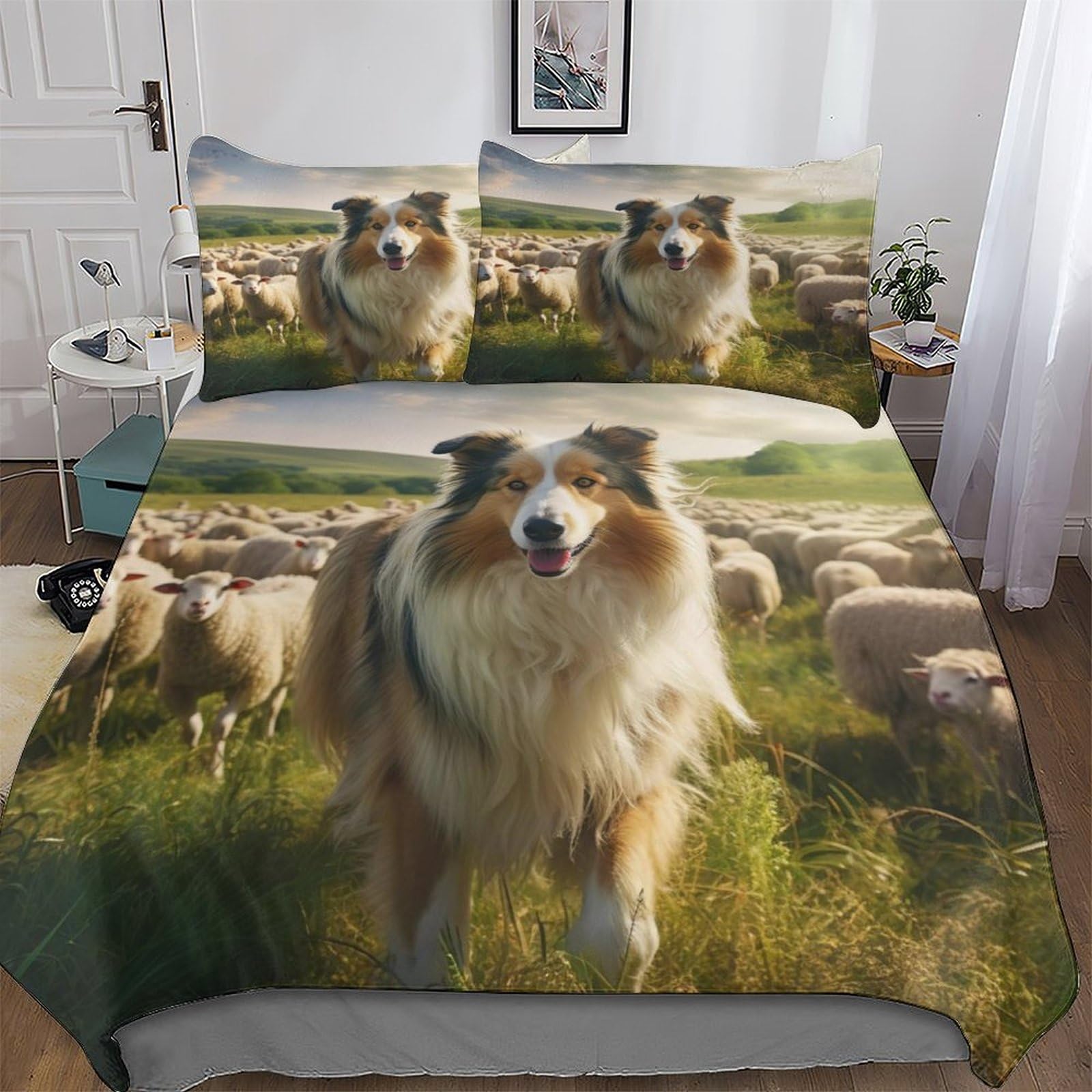 Housse de couette pour garçons et filles avec motif chien 3D pour décorer la chambre