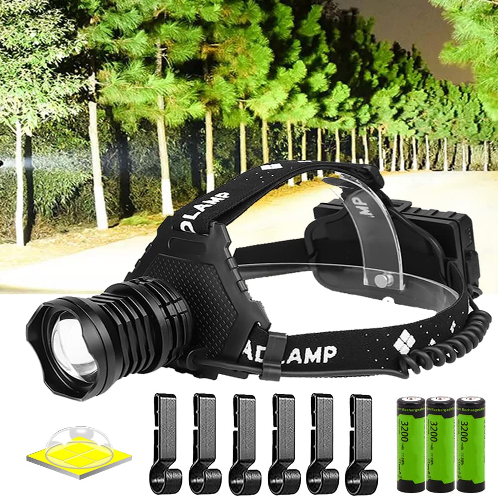 Super Bright Head Lamp P70 LED USB Rechargeable Headlamp Flashlight for Adults, High Lumens headlamp for Camping Hunting Headlamp Caving Running