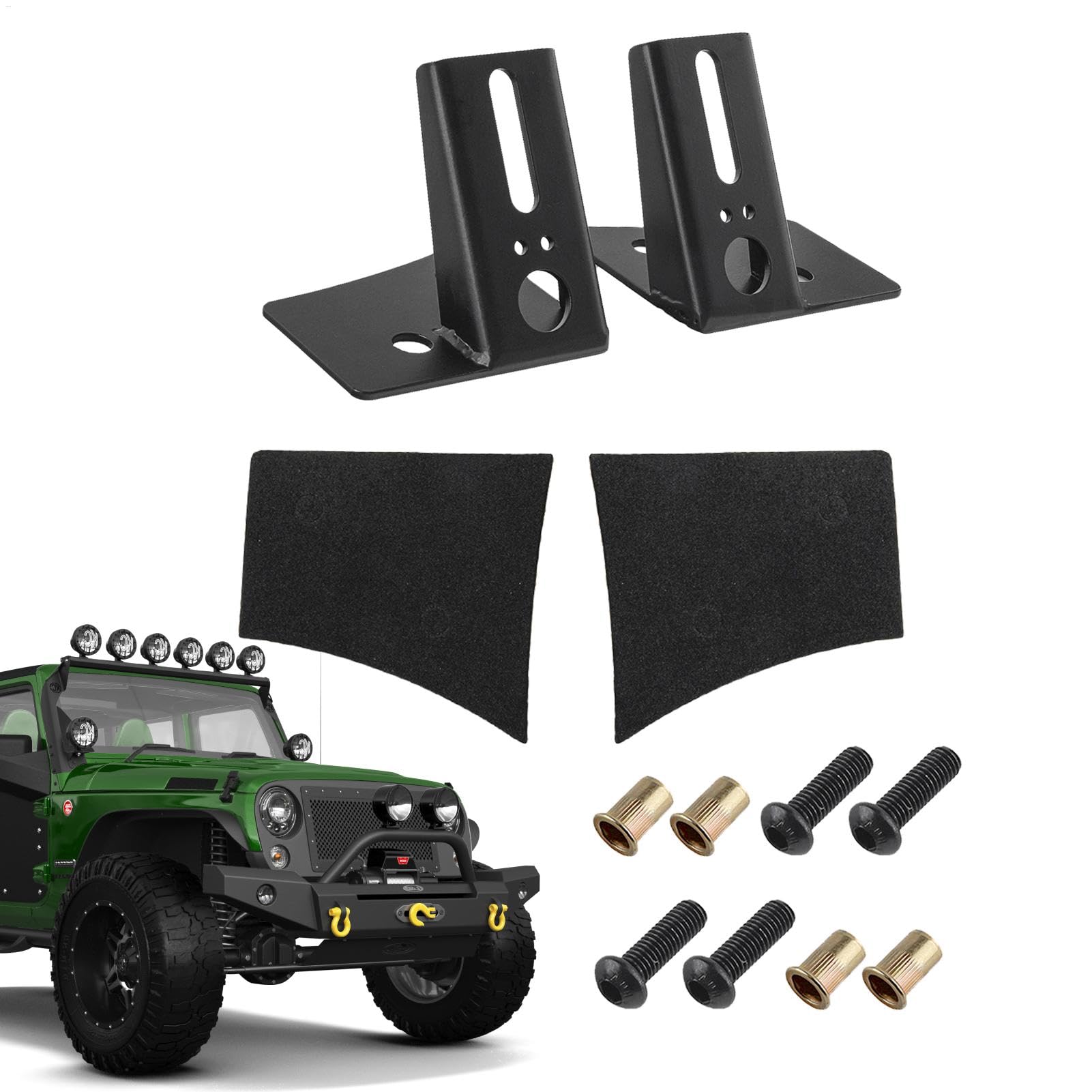 Soportes de montaje para luz de parabrisas todoterreno con base estable de capó para coche 4x4