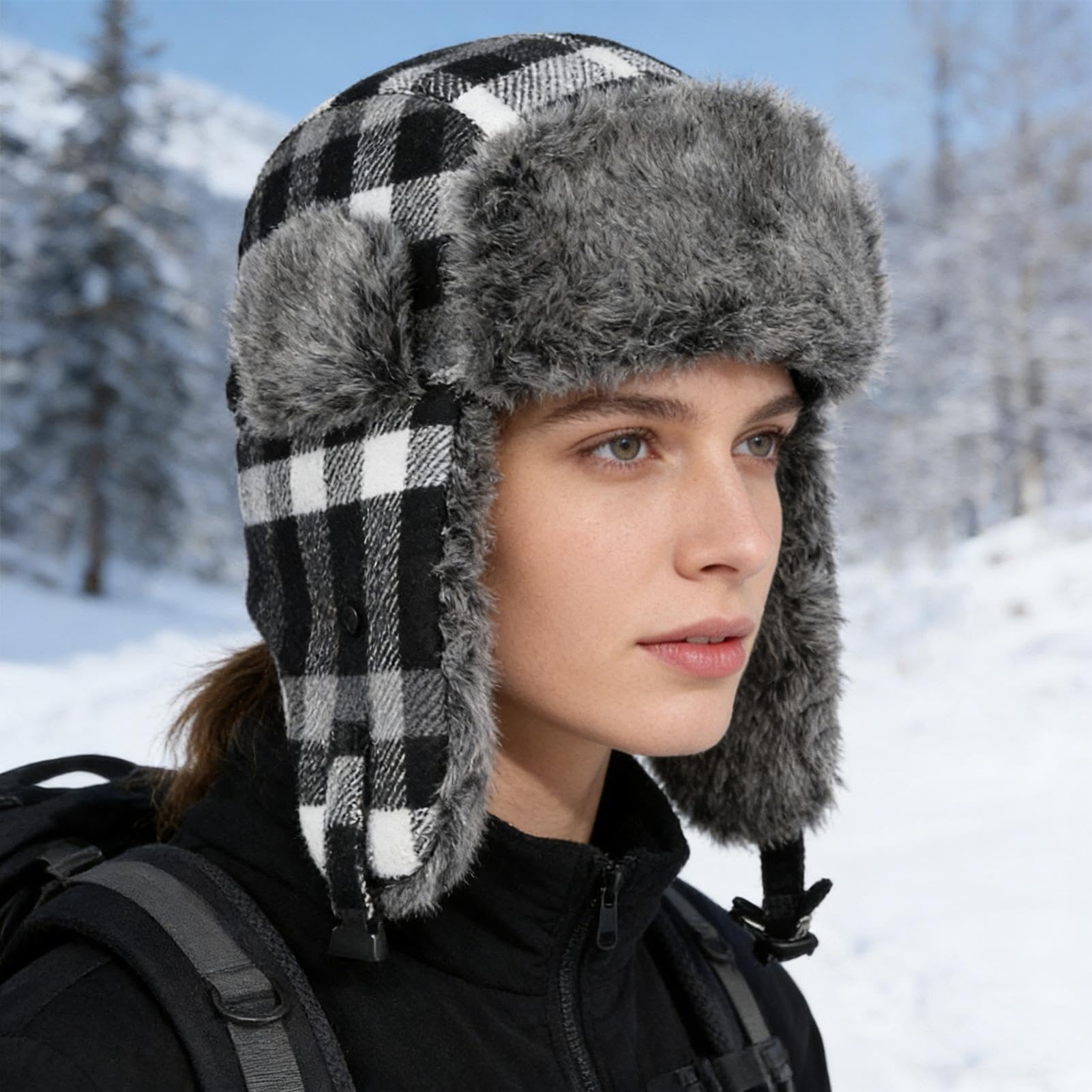 Generisch Gorra de trampa para el invierno | Triple nivel de calor con felpa cálida | Gorro de cazador climatizado para los días fríos de invierno, al andar en bicicleta, senderismo, desplazamientos y