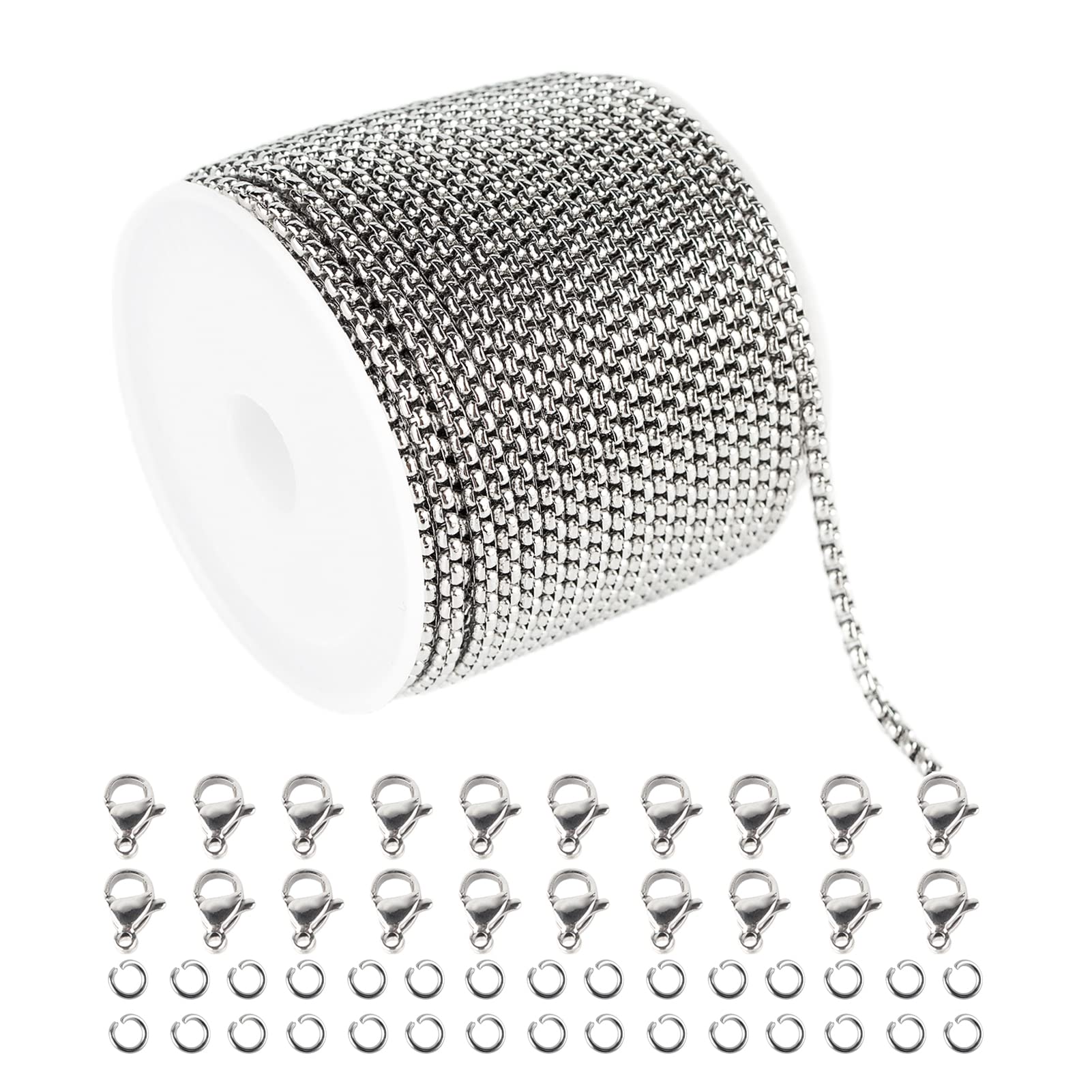 Amazon.com: UMAOKANG 32.8 Feet/Roll Silver Stainless Steel Rolo Box ...