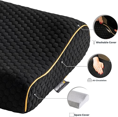 Miniatura 3 de Almohada de viaje de espuma viscoelástica con funda lavable y bolsa de transporte, almohada de cuello compacta, suave y transpirable para avión,