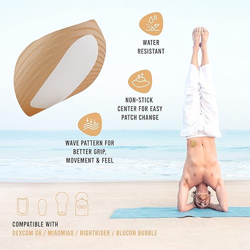 Miniatura 2 de Not Just A Patch Parches con sensor CGM para Dexcom G6 y MiaoMiao (paquete de 20)  Resistente al agua y duradero para un estilo de vida activo