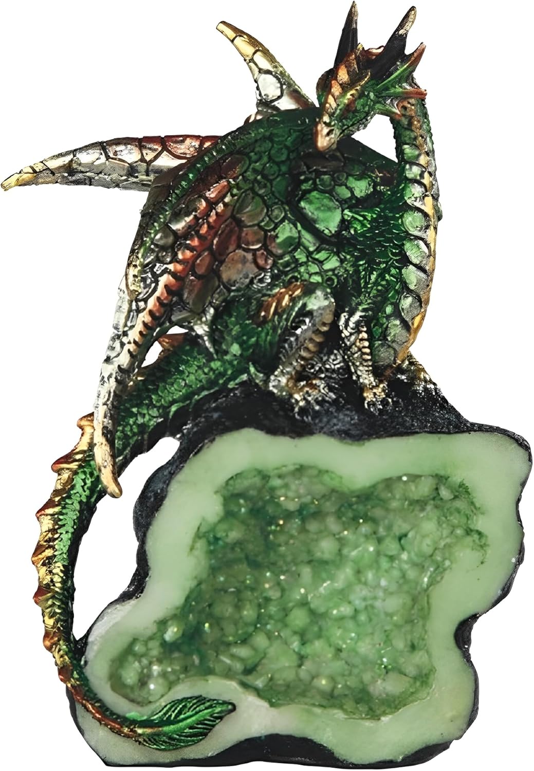 ICE Armor 5.5" H Purple Dragon Guarding Faux Crystal Cave Statue Fantasy Decoration Figurine