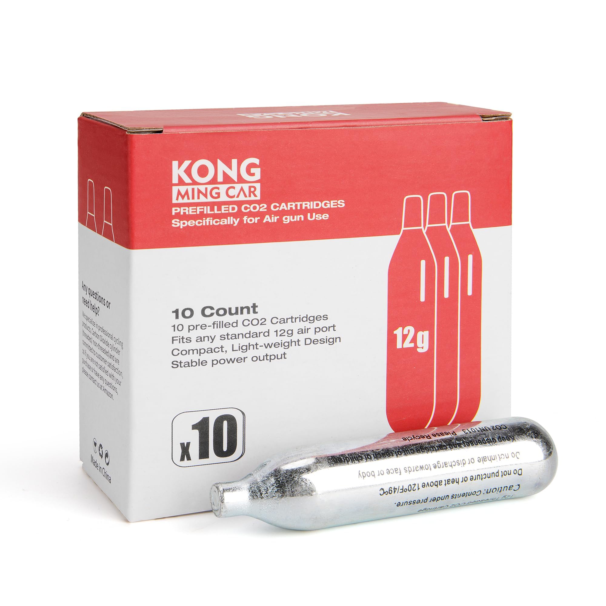 KONG MING CAR Co2 Kapseln, Hochreine Druckgas-CO2 Flasche mit Stahlgehäuse,Ölfrei & Anti-Leck Design Für Pneumatikgeräte & Zubehör (8g/12g)