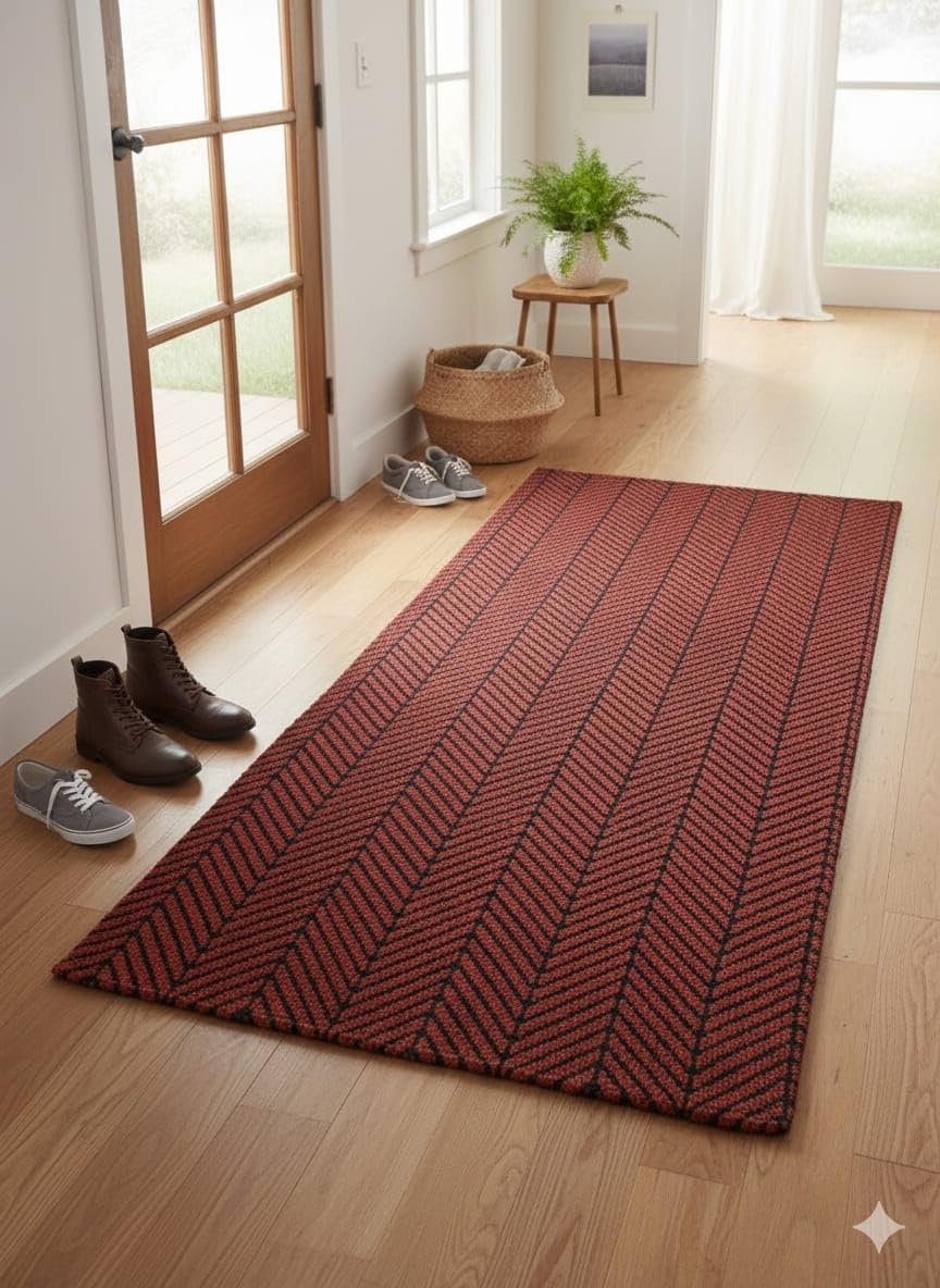 - Vivid Anti Slip Door Mat, Floor Mat for Living Room with Anti Slip Backing, Anti Skid Door Mats for Home, Kitchen, Entrance, Hospital, Bathroom Mat [Size 2x3 feet, Color Red]