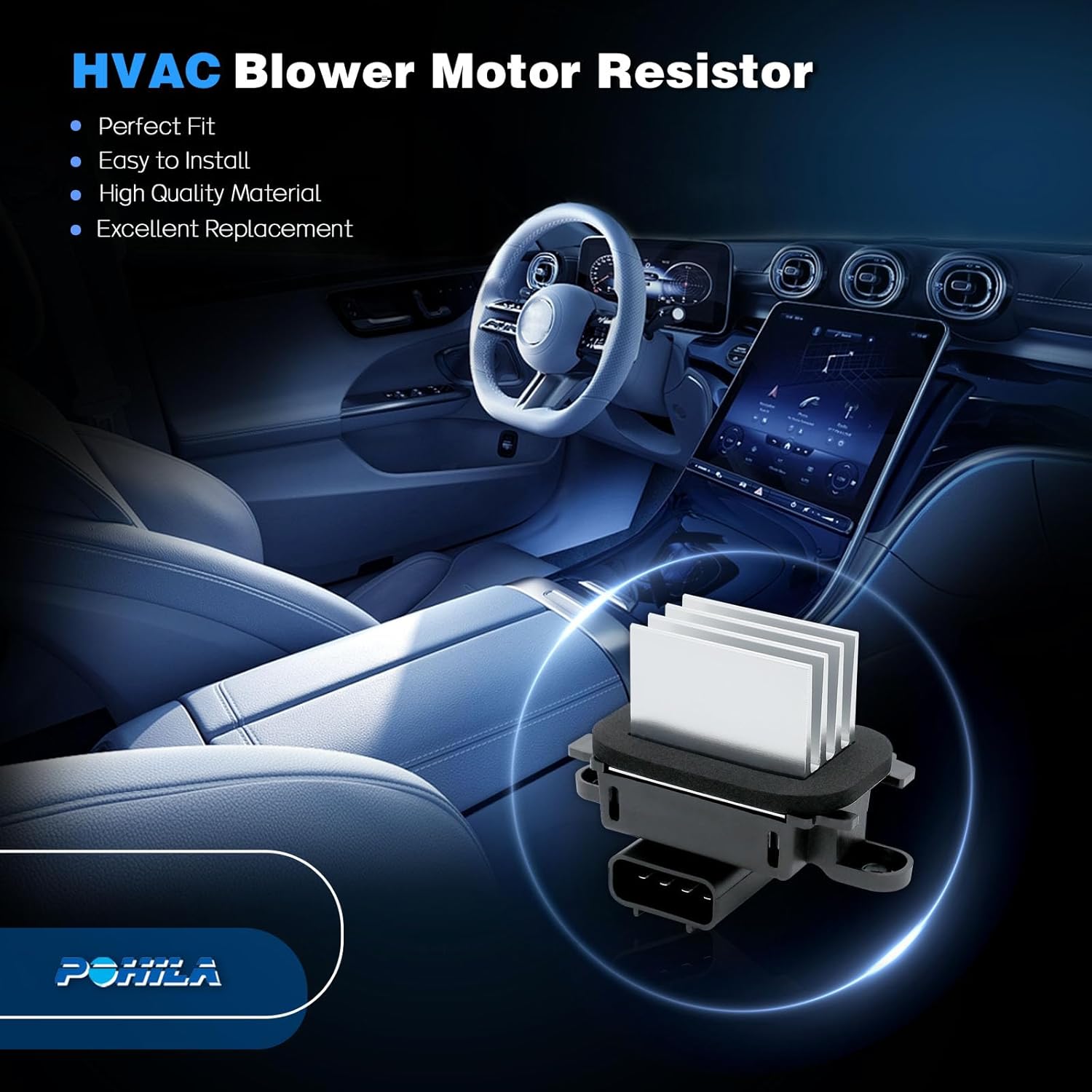 HVAC Blower Motor Fan Resistor Compatible with 2009-2014 Ford F150,Expedition,Mustang Flex Taurus Escape Mercury Lincoln MKS MKT Navigator Replaces 9L3Z-19E624-B,9L34-19E624-AC YH-1829 BL3Z-19E624-A