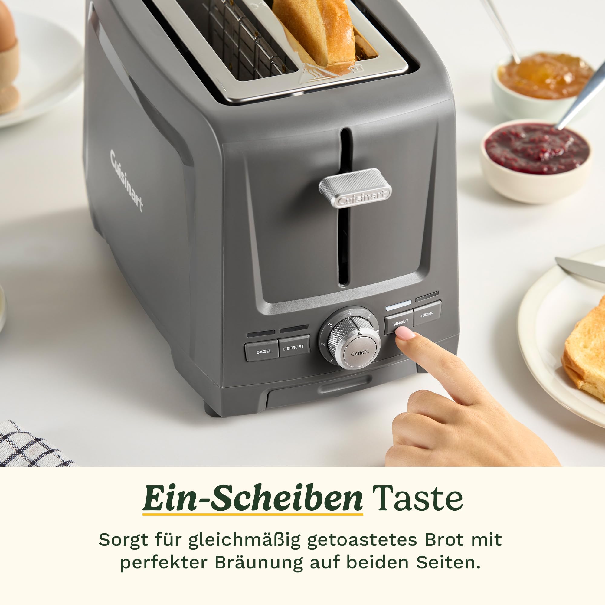 Cuisinart Core Collection 2-Scheiben-Toaster | Extra-lange Schlitze für Artisan-Brote | Bagel-Funktion | High-Lift Quickview™ | Einzel-Scheiben- & Auftau-Funktion | +30 Sek