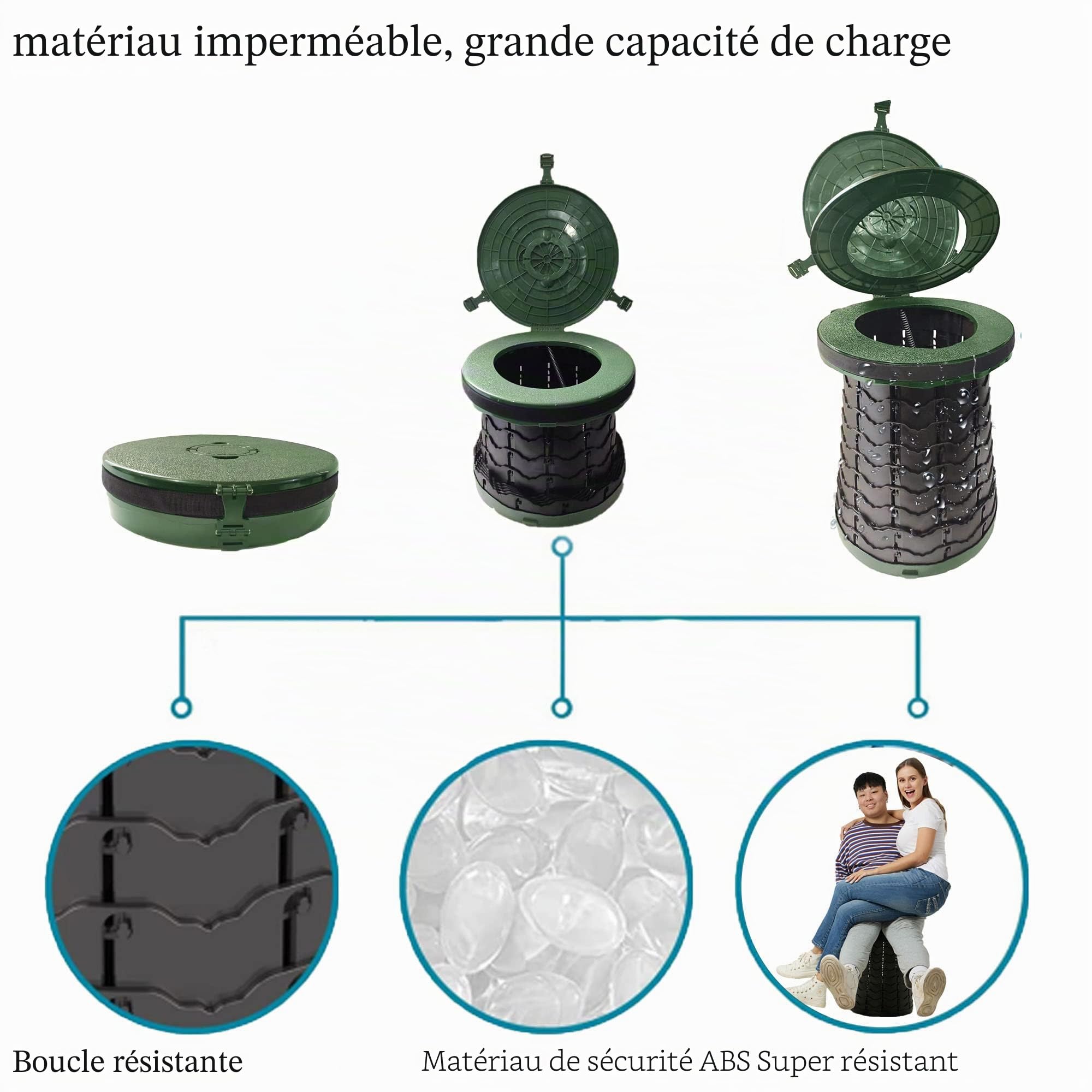 Toilette Portable Camping Toilette De Camping Toilette Pliable Camping Toilet Urinoir Unisexe pour Voiture Toliet pour Hommes Et Femmes Seau Hygiénique pour Voiture
