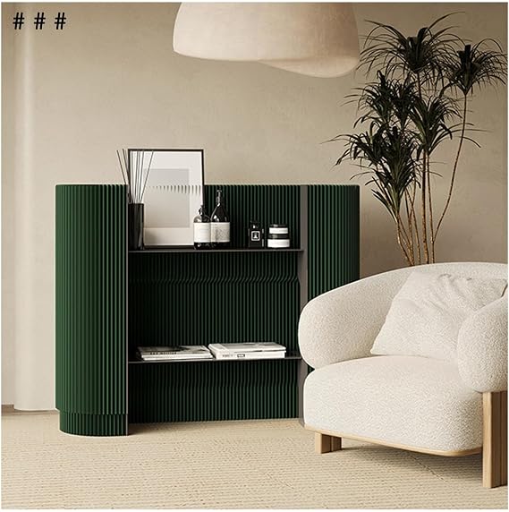 Modern Reception Desk, Oval Console Table, White, One Size, Residential Use