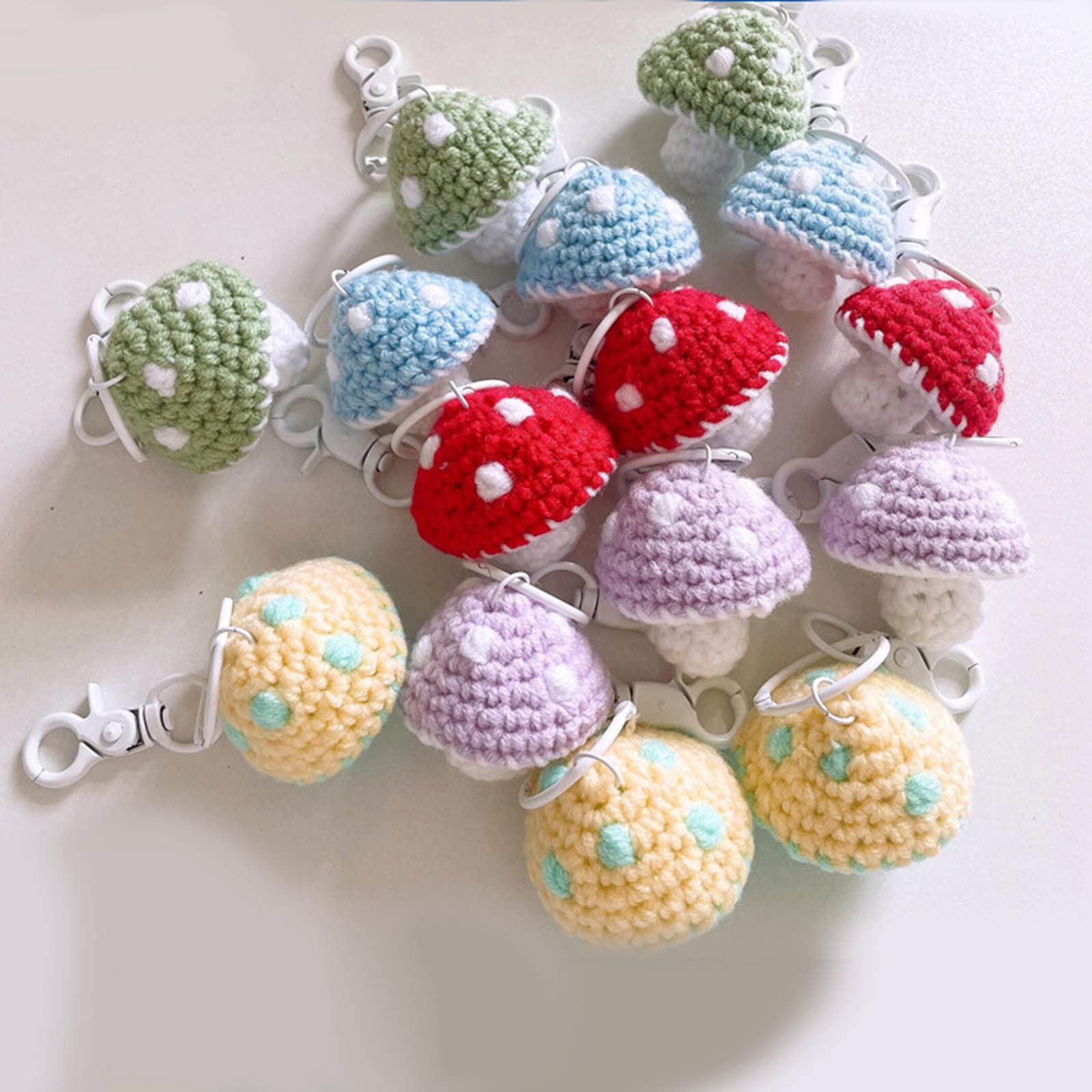 16-teiliges Pilz-Schlüsselanhänger-Set – Bunt, Niedlich, Aus Harz