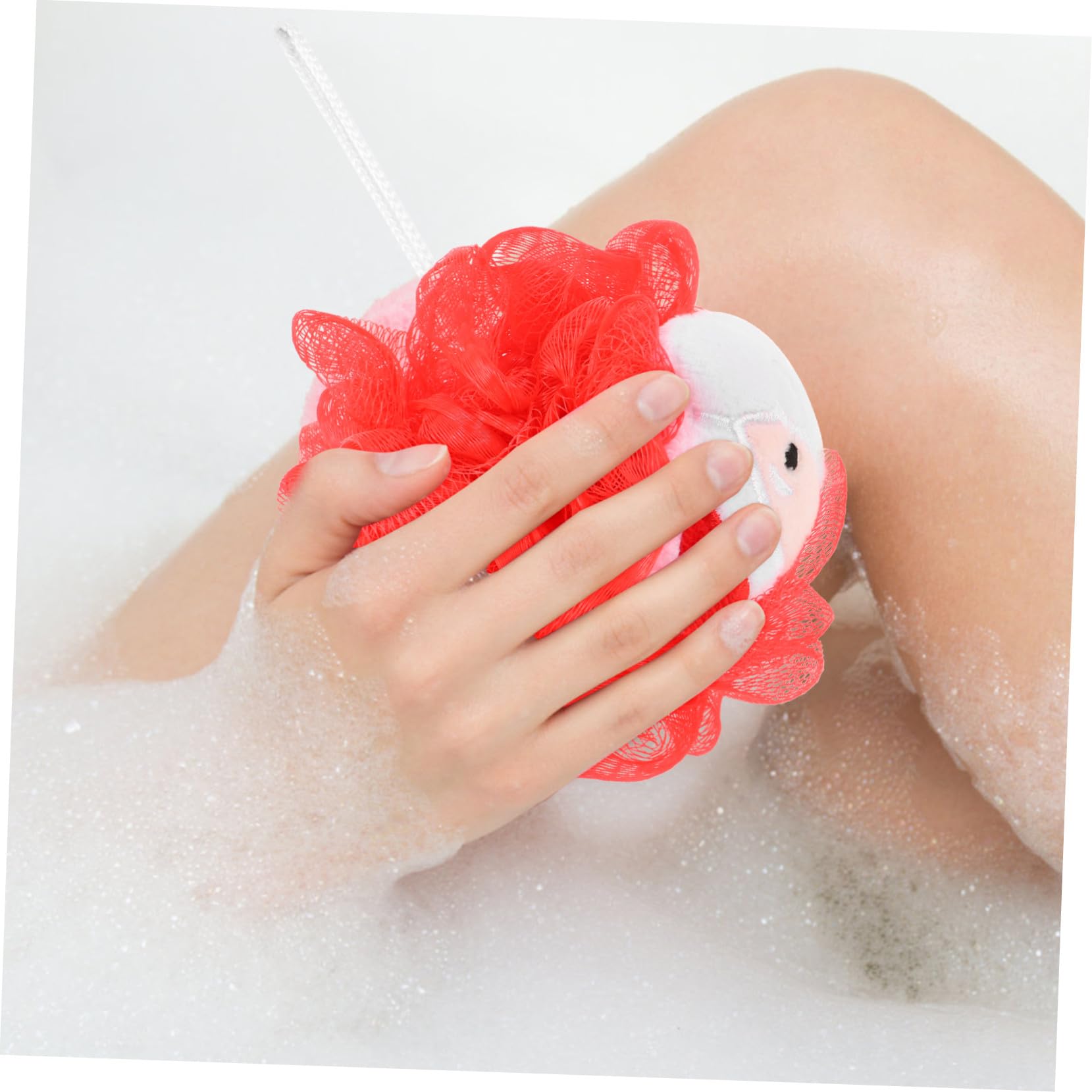 12 Pezzi Spugne Doccia Natalizie con Morbida Loofah Esfoliante per Bagno Palline Lavaggio PE Resistente e Schiuma Accessori Bagno Festivi