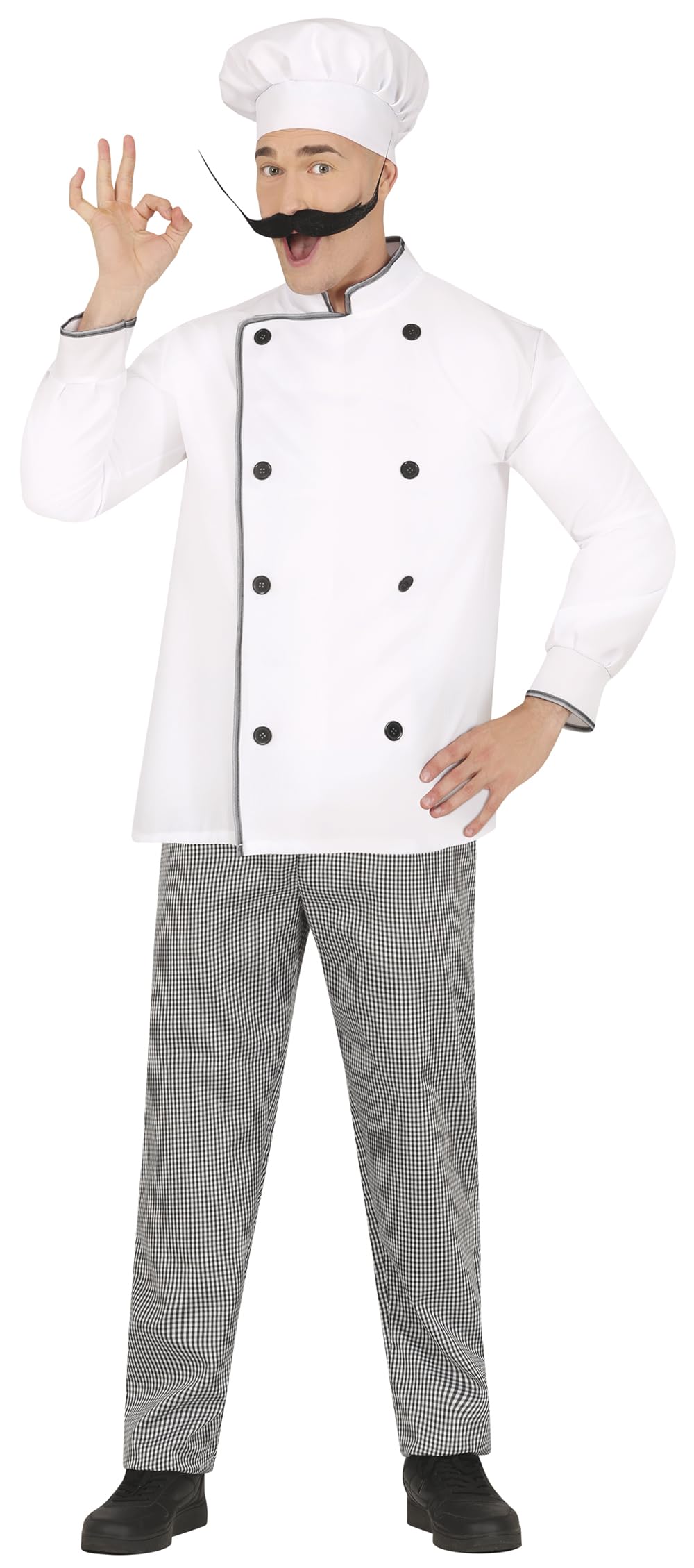 FIESTAS GUIRCA Big Chef Mens Fancy Dress Costume, Complete Chef Cook Costume with Chef Hat, Jacket and Trousers - Image 2