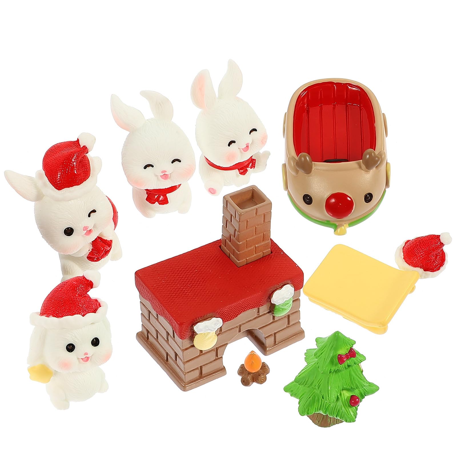 Didiseaon 50 Unidades Figura Navideña de Conejo en Trineo, Miniatura de