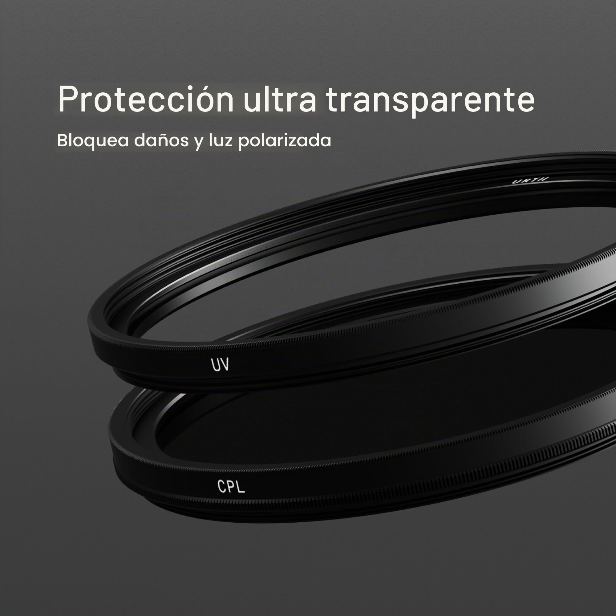Urth 58 mm Kit de Filtros UV + Polarizador Circular (CPL) para Objetivo (Plus) 2 en 1 — Vidrio óptico HD con Nano-Recubrimiento de 30 Capas, filtros para cámara con 2 Tapas