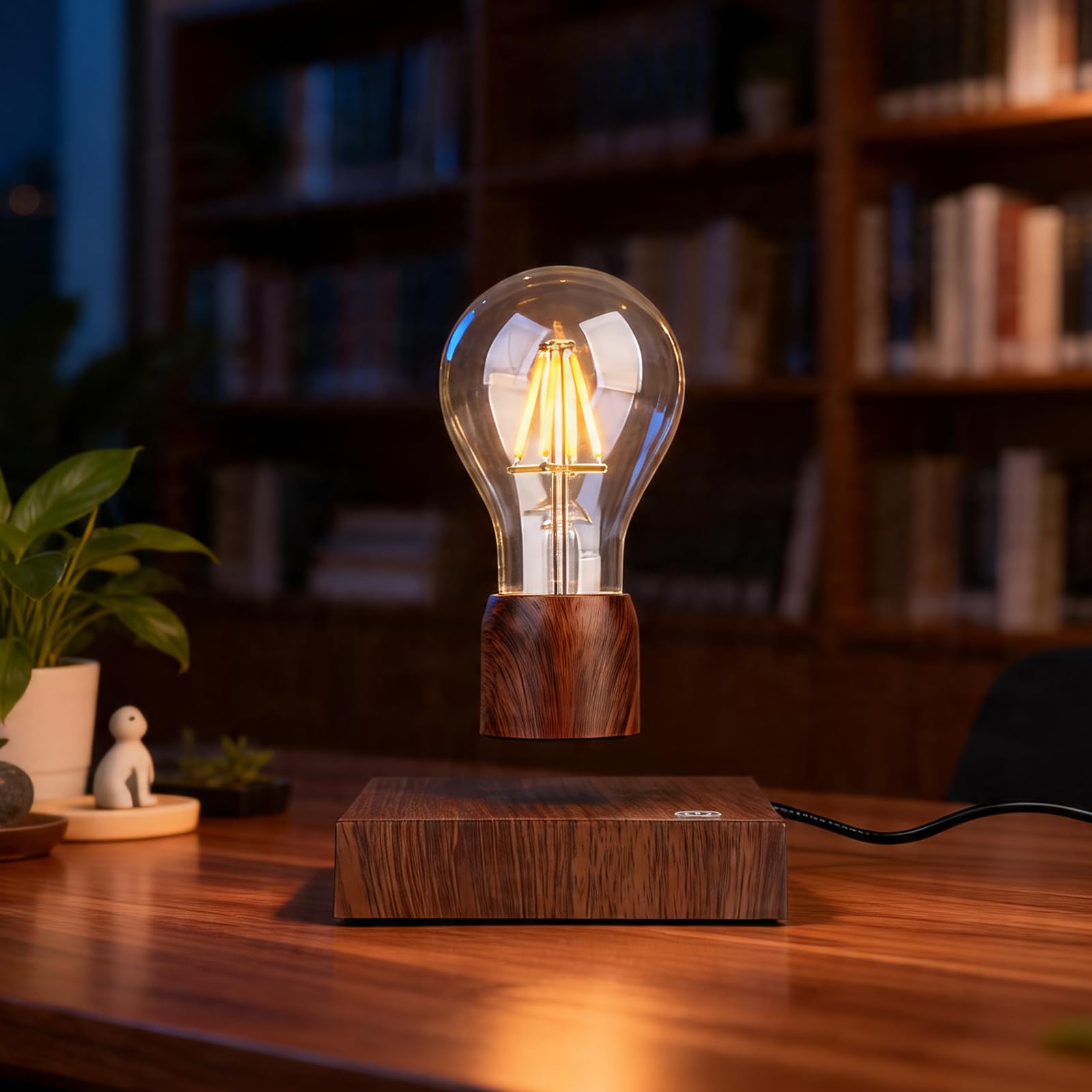 Magnetisches schwimmendes Licht mit 360 Grad leiser Drehung, schwebende Glühbirne, Magnetschwebe-LED-Leuchtmittel, Schreibtischlampe, Tischlampe, moderne Kunstdekor-Lampe für Zuhause, Büro