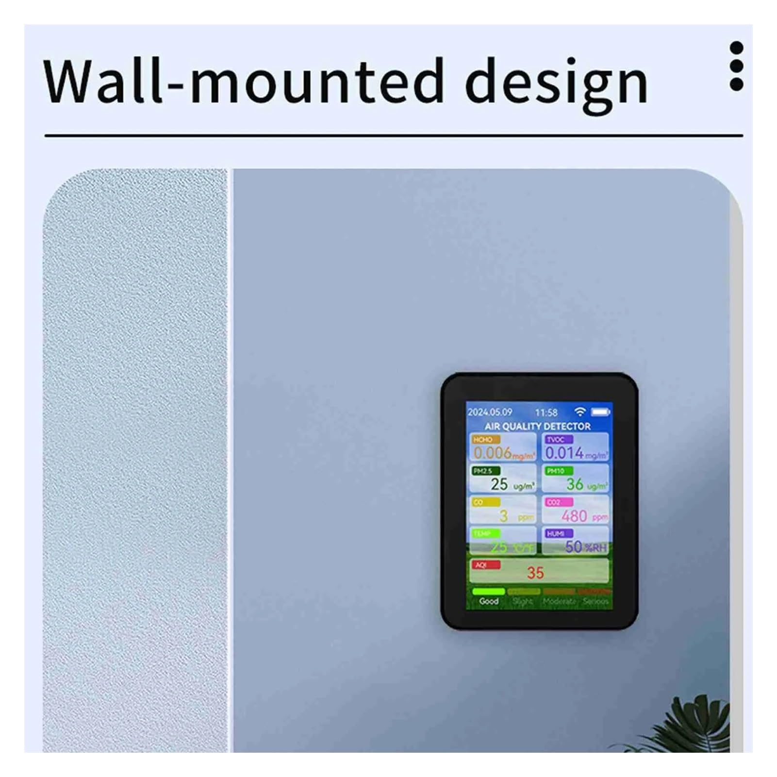 Controllo APP Multifunzionale 5 | Con In 1 LCD Digitale Monitor A Qualità 'aria Biossido TVOC HCHO Rilevatore Di Umidità E per testare telecamere CCTV e IP.