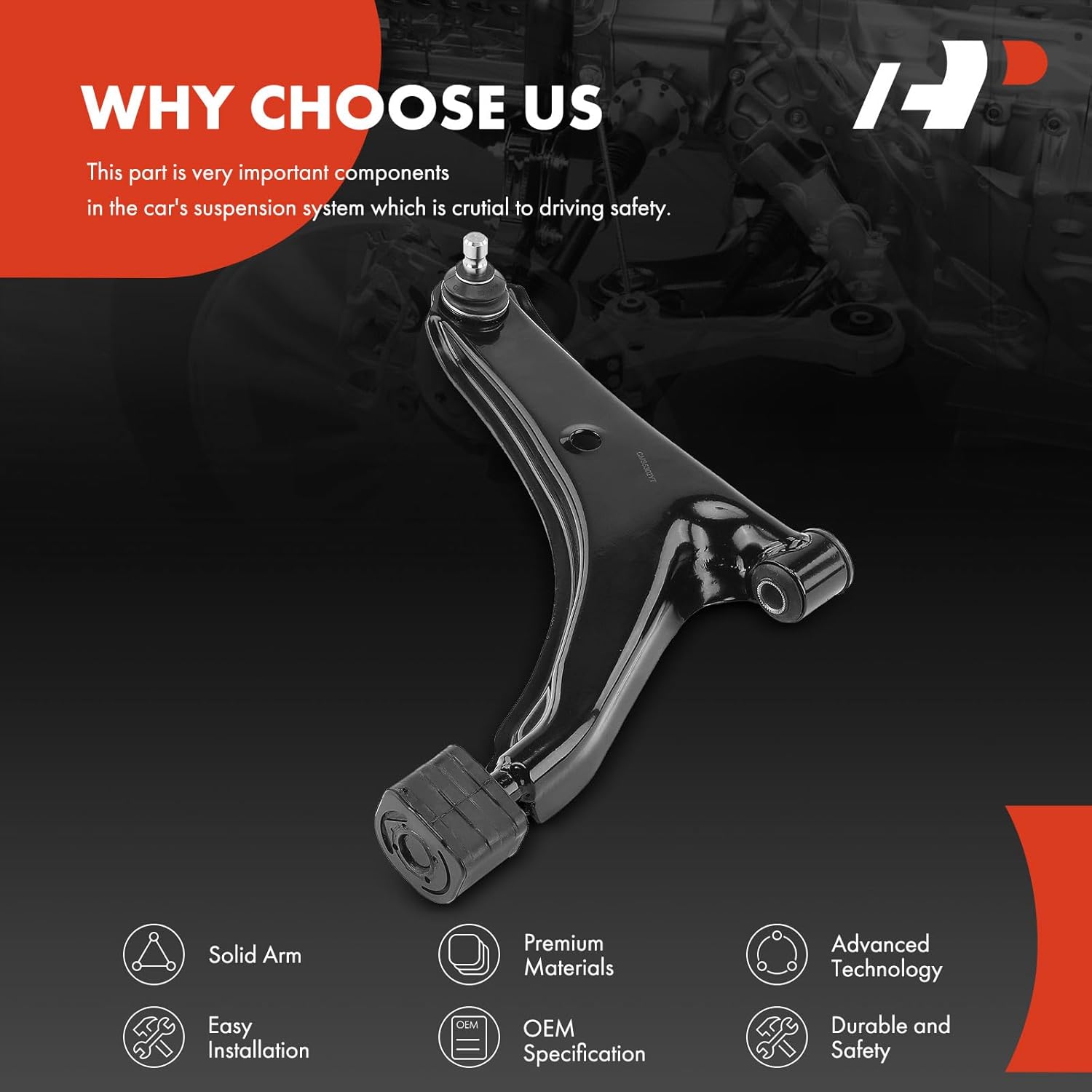 A-Premium Front Left Lower Control Arm, with Ball Joint & Bushing, Compatible with Chevrolet Sprint 1989-1991, Geo Metro 1989-1994, Pontiac Firefly 1989-1991 & 1994, Suzuki Swift 1989-1994