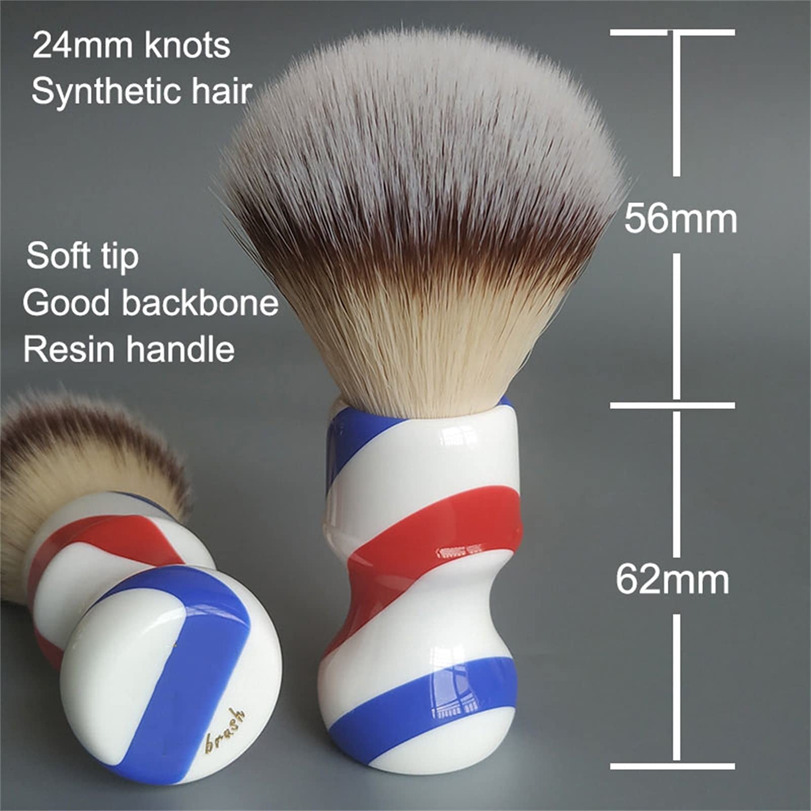 AnSafe Pennello da Barba Alta qualità Capelli di Rayon Manico in Resina Barba Sapone Pennello in Schiuma Fatto a Mano Pennello da Barba Bagnato (Colore : B)