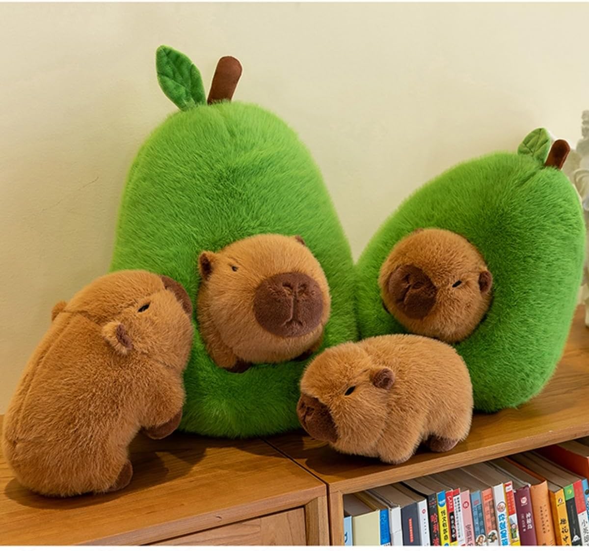 Nohito Cute Large Avocado Capybara Plush Toy 13.7'' Realistic Capybara Stuffed Animal Kawaii Soft Stuffed Avocado Food Plushie Pillow Doll