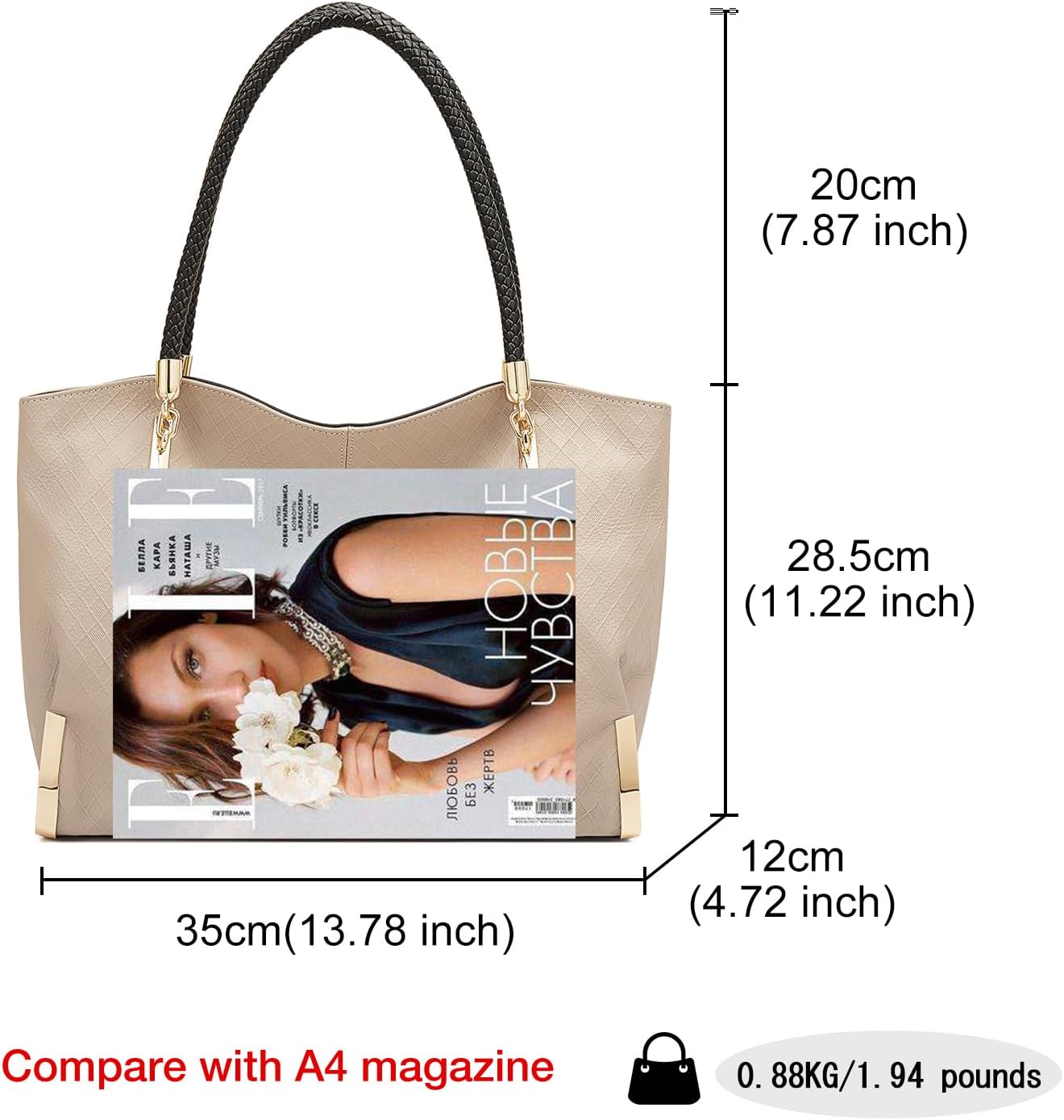 FOXLOVER Large Capacity Tote Handbags for Women, Women's Top-handle Bags Fashion Shoulder Bags Purses Minimalist design - Image 3