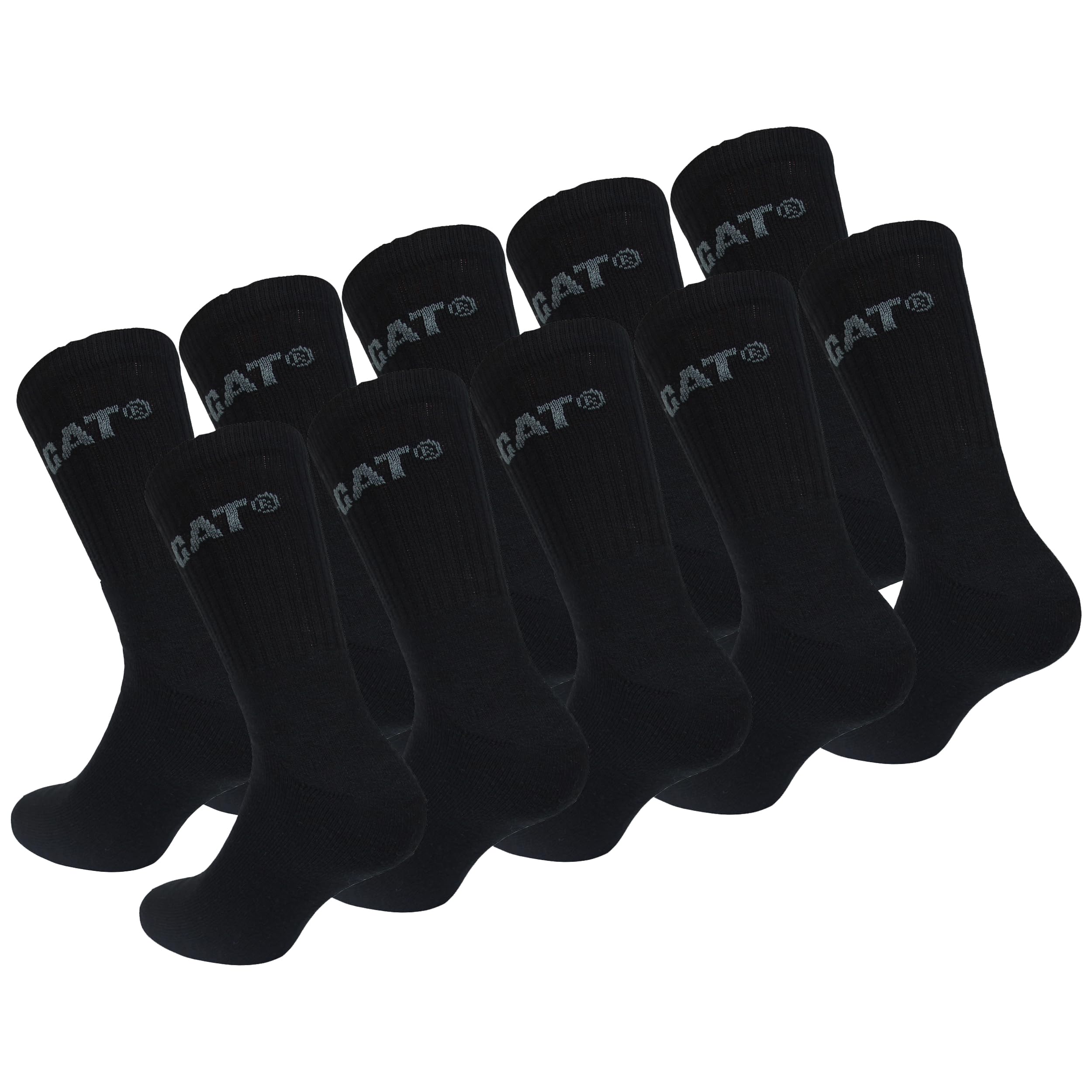 Caterpillar Performance Socks 10 Paia Calze Uomo, Soletta e Collo del Piede in Spugna, Punta e Tallone Rinforzati, Cotone