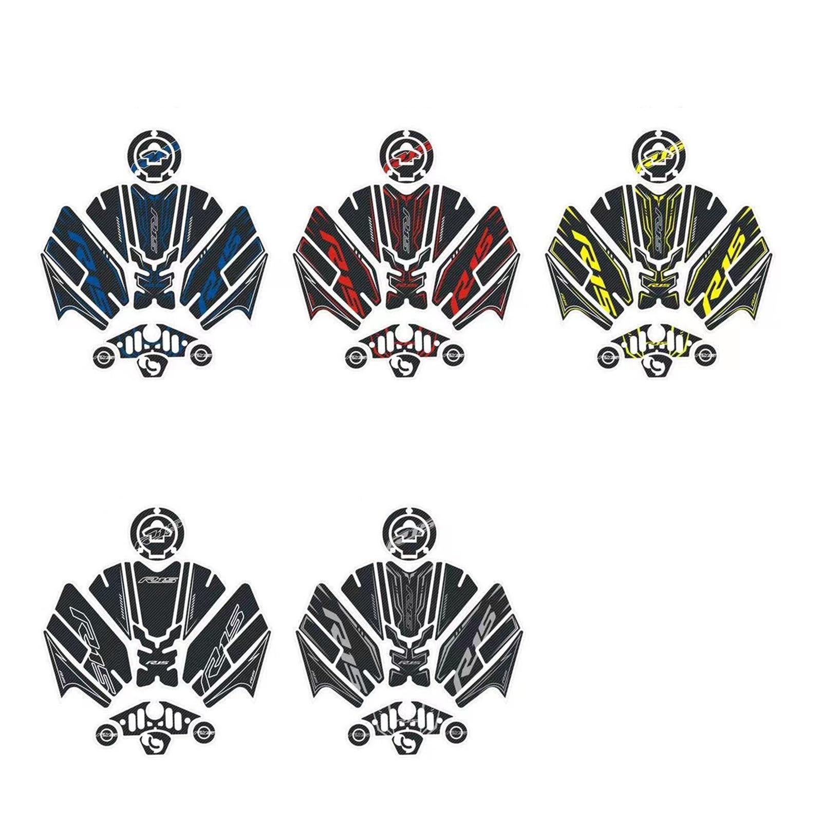 Dla YAMAHA YZF-R15 V4 YZF R15 Naklejka Zbiornik Paliwa Motocykla,zestaw Naklejek Korek Wlewu Paliwa,górna Naklejka Płytę Łączącą(Red)
