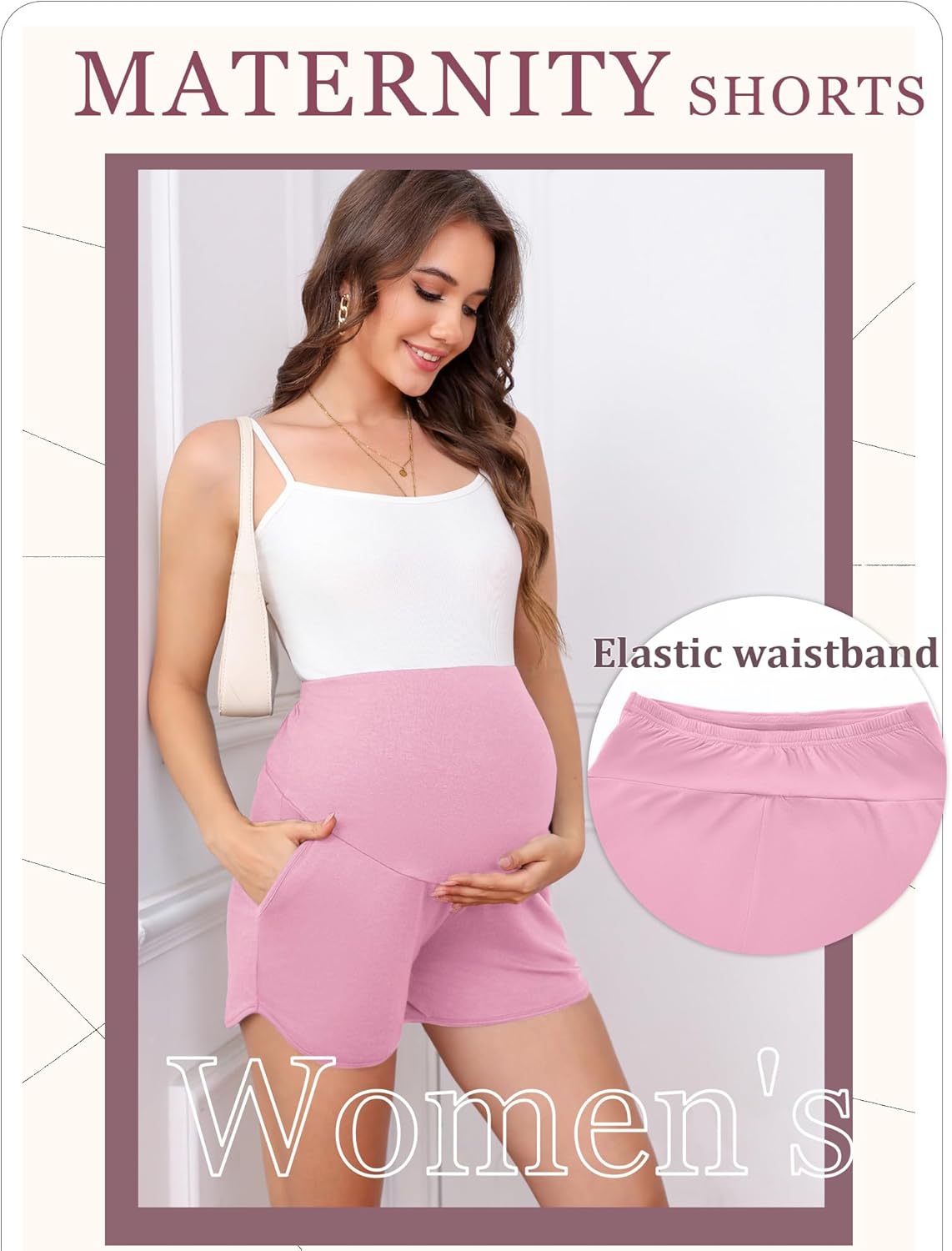 3 Pack Women's Maternity Shorts Over Belly Pregnancy Lounge Workout Running Casual Pajama with Pockets - Image 3