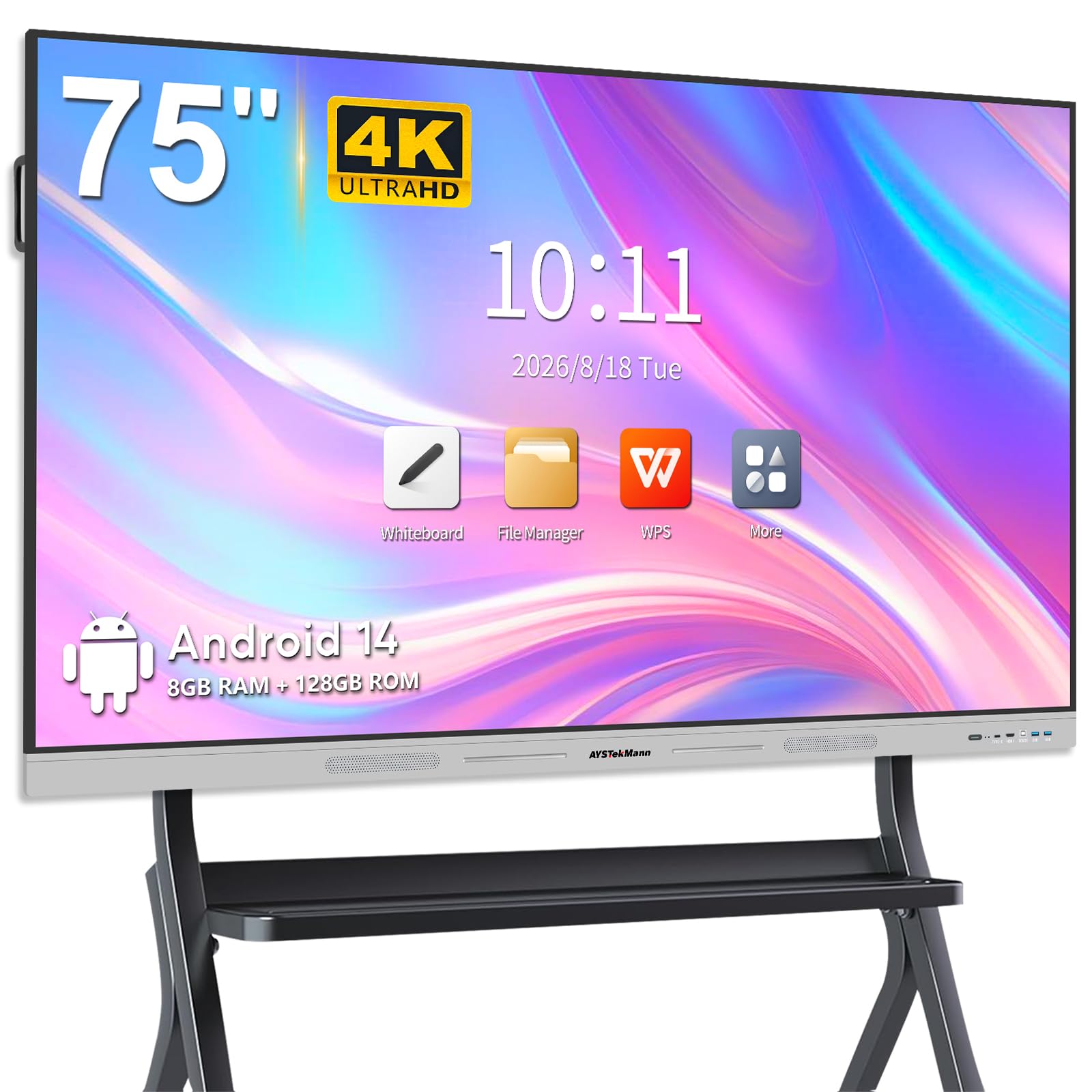 75 inch Smart Board 4K Interactive Whiteboard Touch Screen