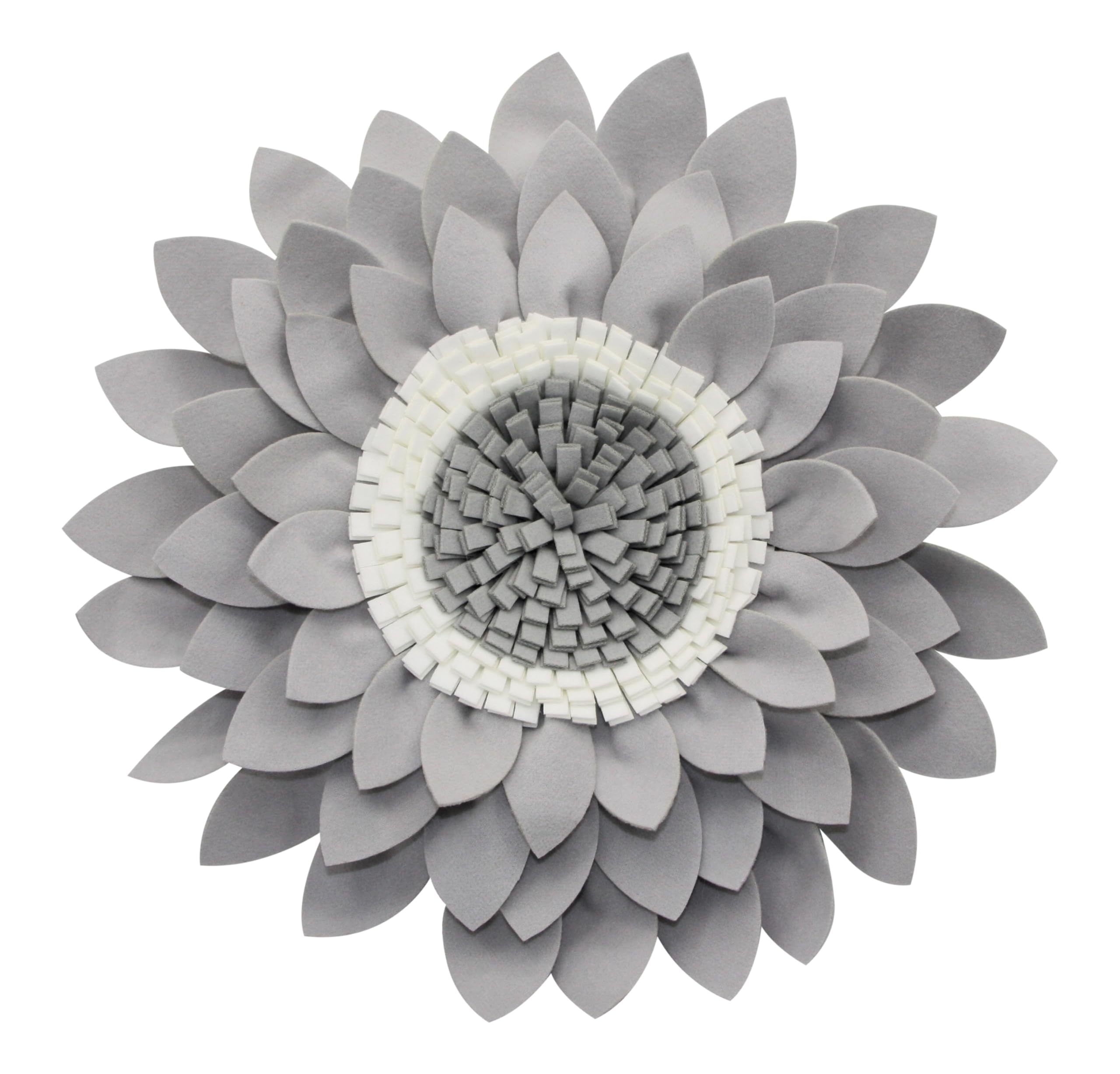 Sunflower Decorative Throw Pillows - 3D - Accent Round - Sunflower Decorations - Flower Shaped Decor for Living Room (14.5" Flower, 13" Pillow with Insert, Grey/Ivory)