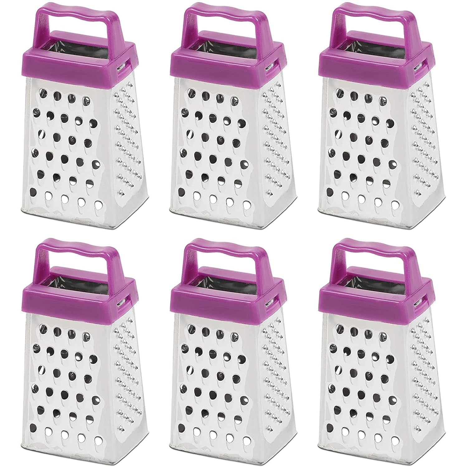 Juvale Mini Stainless Steel Cheese Grater Set - 4-Sided Zester Grater - Durable Stainless Steel Set - Compact