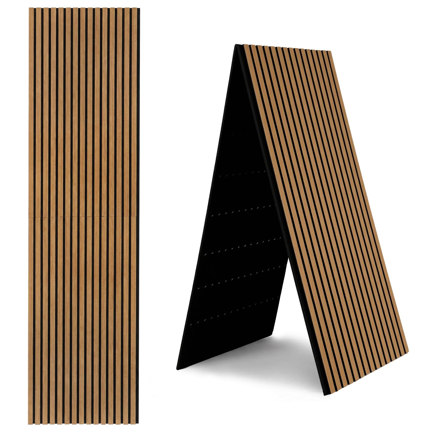 Panel akustyczny 240 x 60 cm dąb, wygląd drewna, 1 sztuka