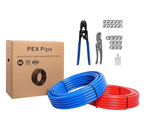 EFIELD 1/2 inch 2x75 ft Pex-b Pipe/Tool Kit- Pex-b Pipe/Tubing