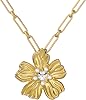 Ted Baker London Petrice Flower Statement Crystal Pendant Necklace for Women GoldPearl and Crystal