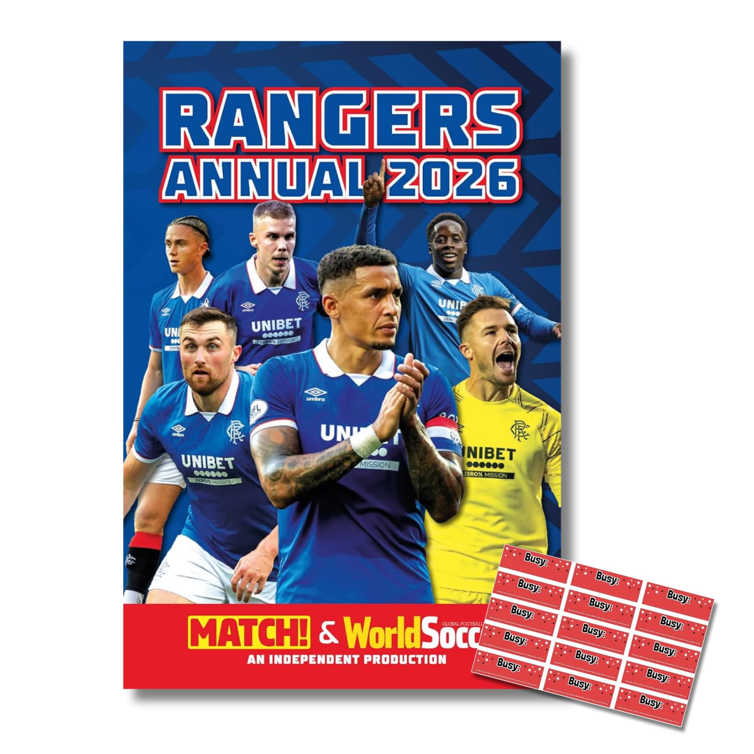 Grange Red Official Match! Rangers Annual 2026 With Free Organising Stickers