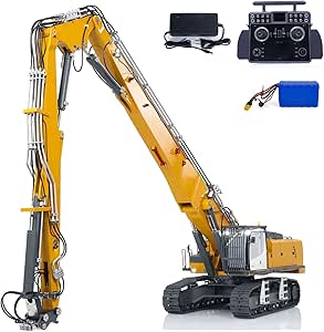 Pelleteuse RC 1:14 Wheelfun EC160E - Hydraulique 3 Bras - Métal - Télécommande FlySky