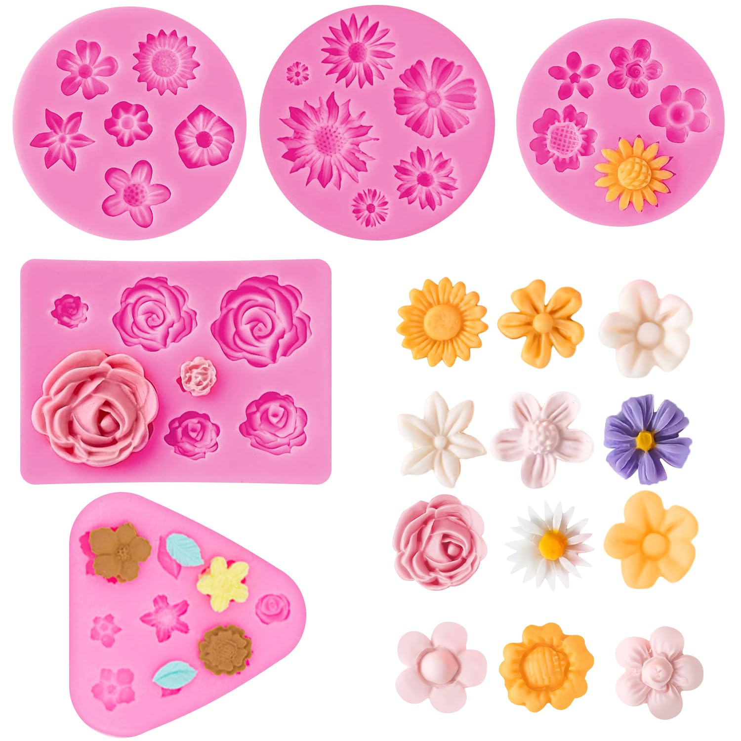 BendJoy® 5Pcs Flower Chocolate Moulds Set Silicone, DIY Fondant Tools for Cake Decorating, Soap Mold for Candle, Jelly, Pudding, and Chocolate Truffles Making (B0DF7PZ54P) Amazon Price History, Amazon Price Tracker