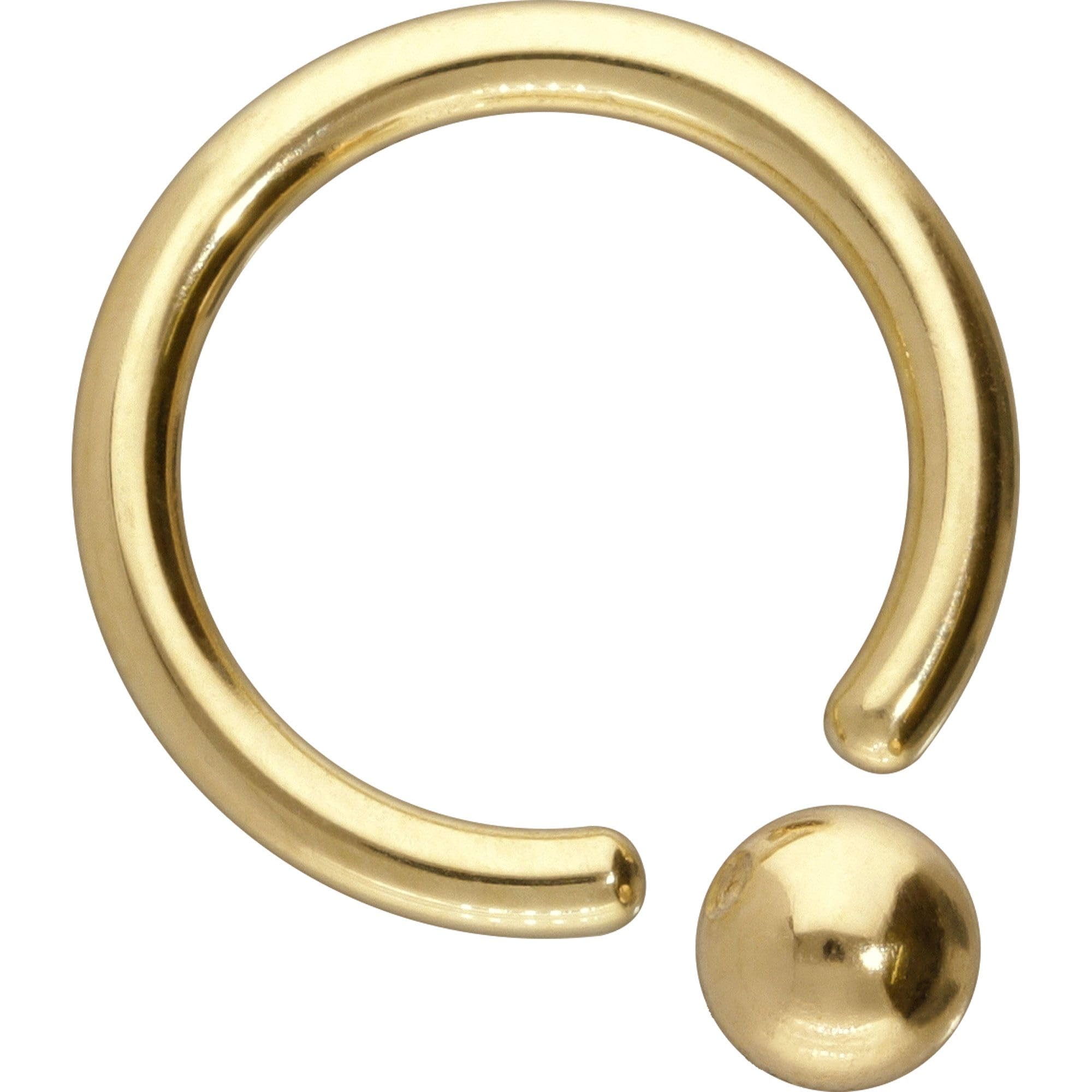 PIERCINGLINE 14K Gold Klemmkugelring 585er Gold - Roségoldfarben, Goldfarben, Silberfarben